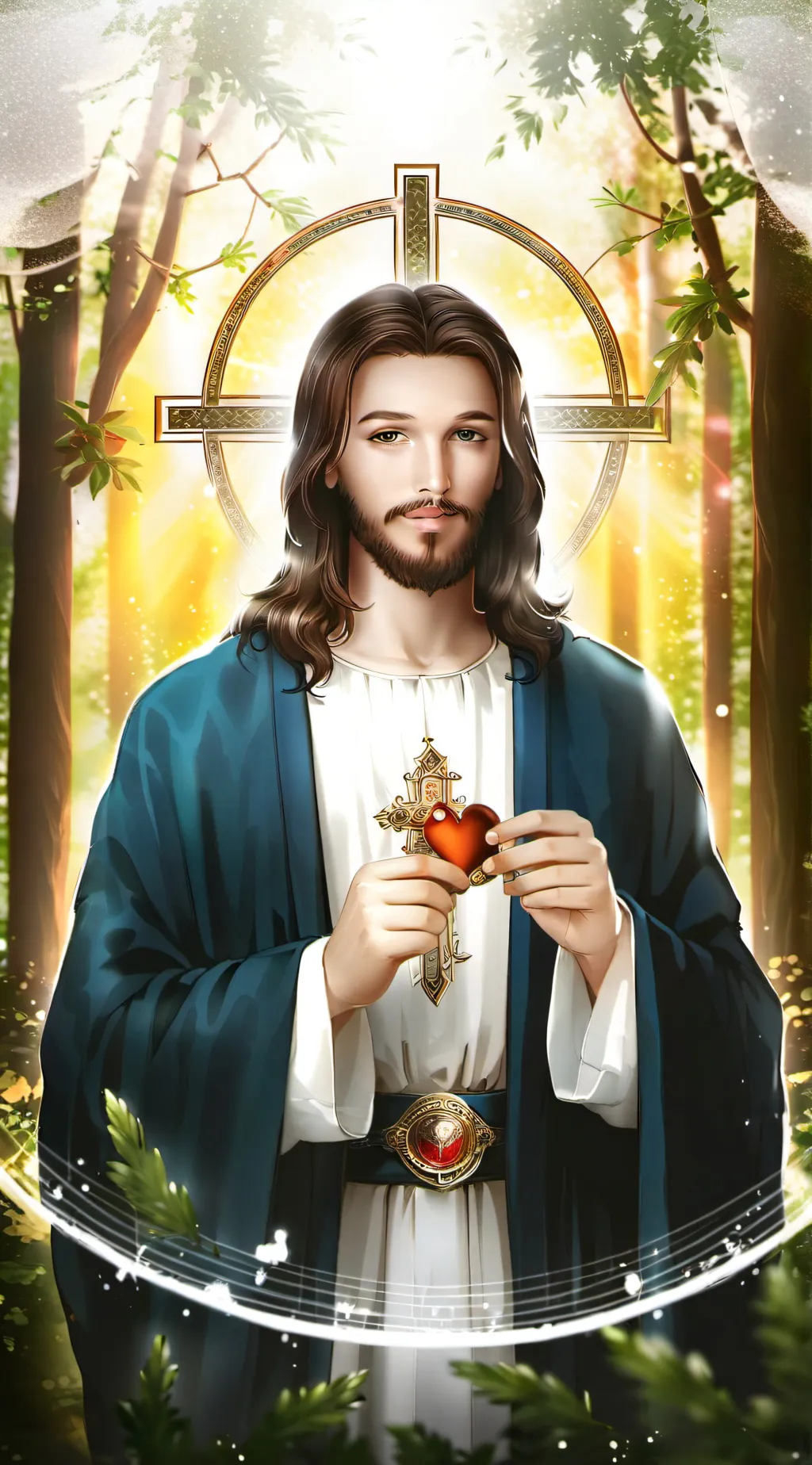 ai character: Jesus ￼ background