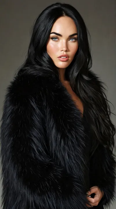 Megan fox fur coat hotsell