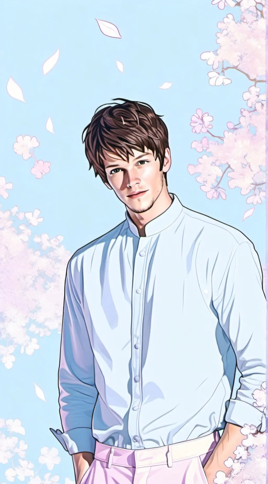 ai character: Gaspard Ulliel  background