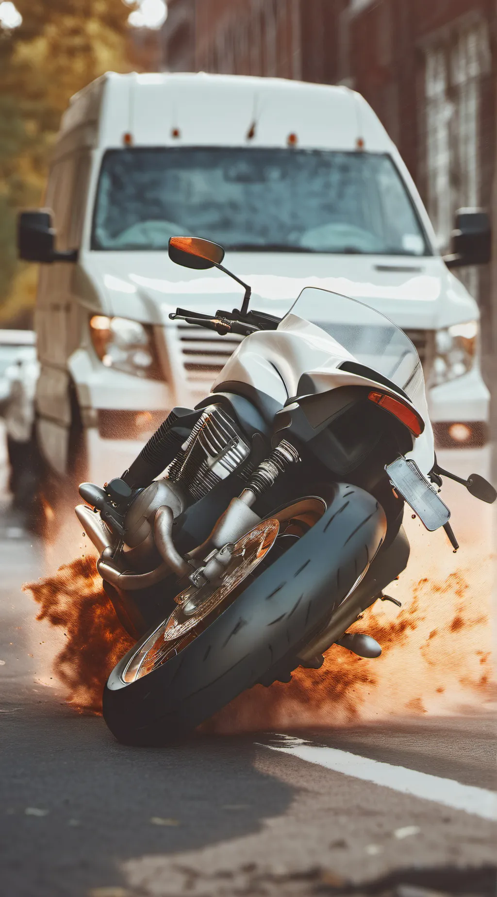 ai character: MOTORCYCLE CRASH!? background
