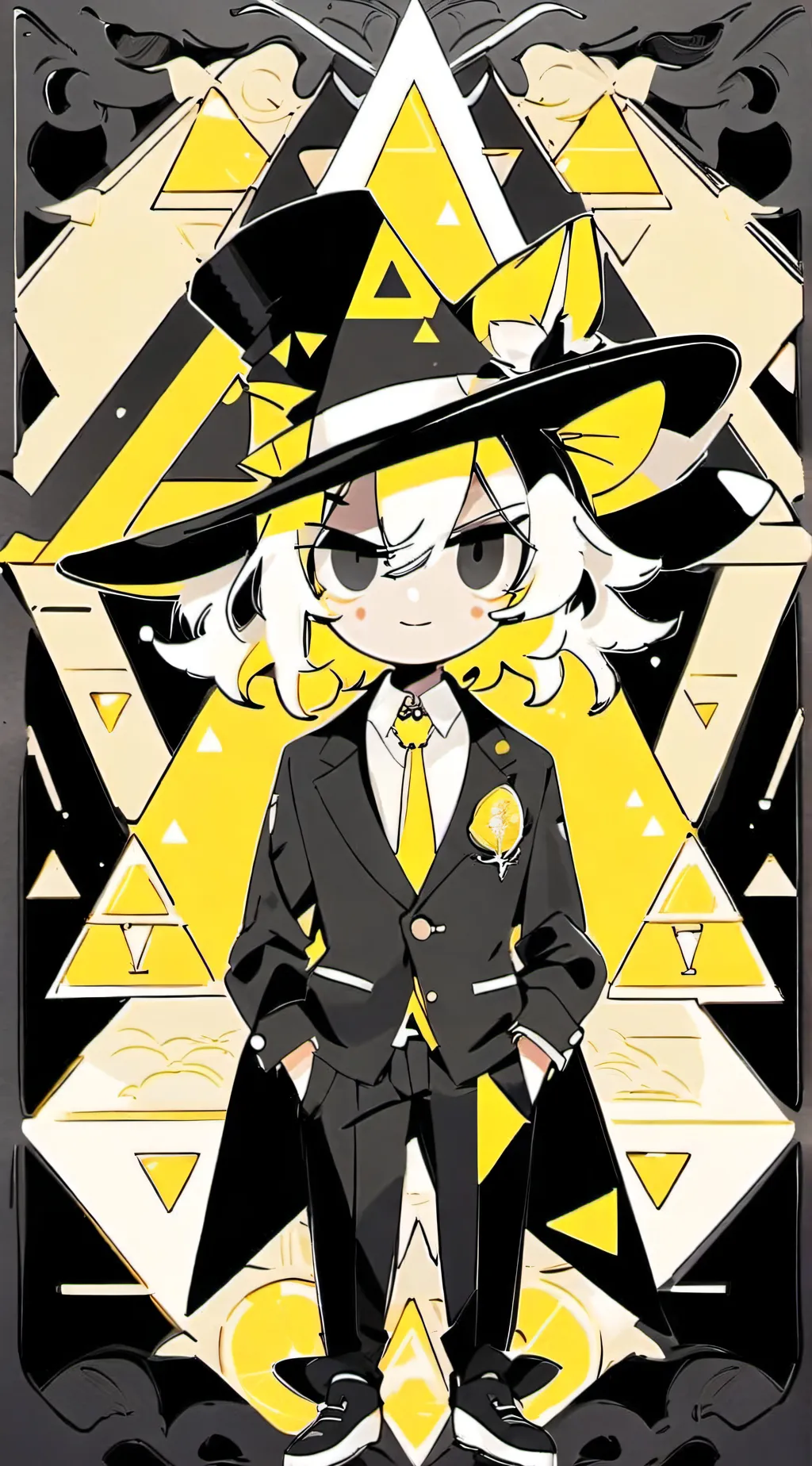ai character: human bill cipher background