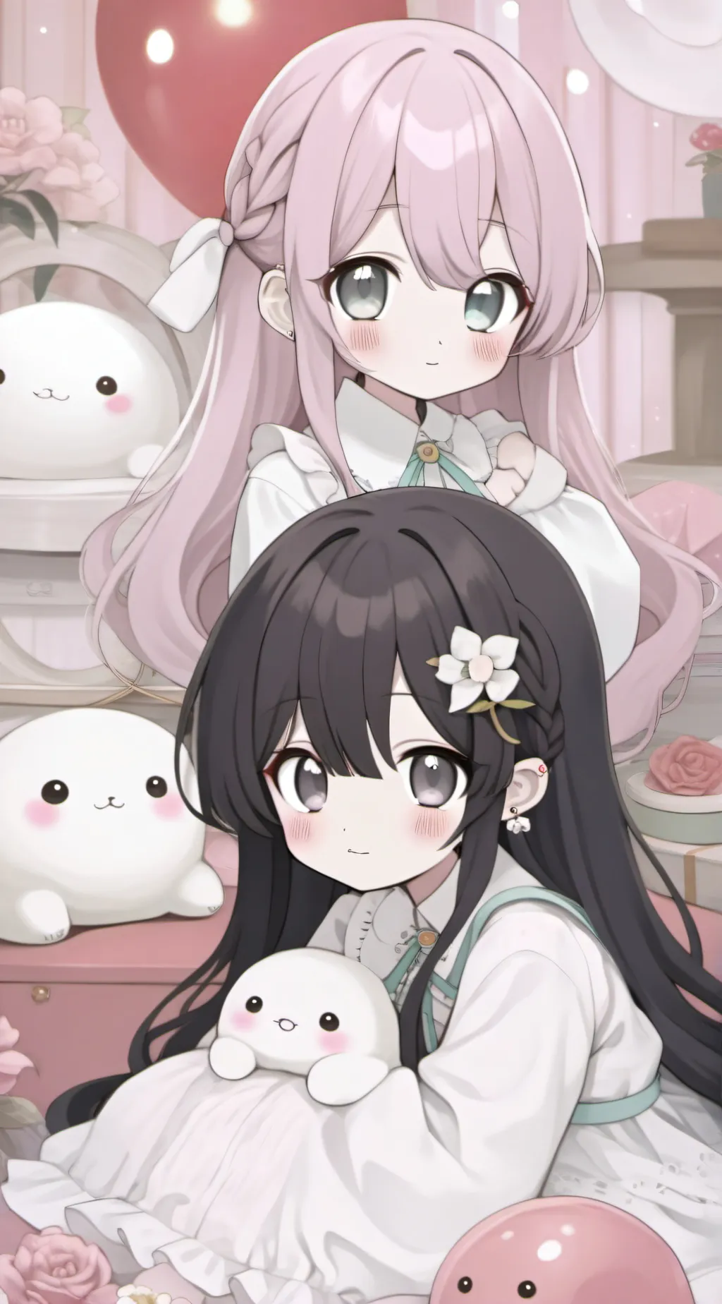 ai character: Lily and moon.  background