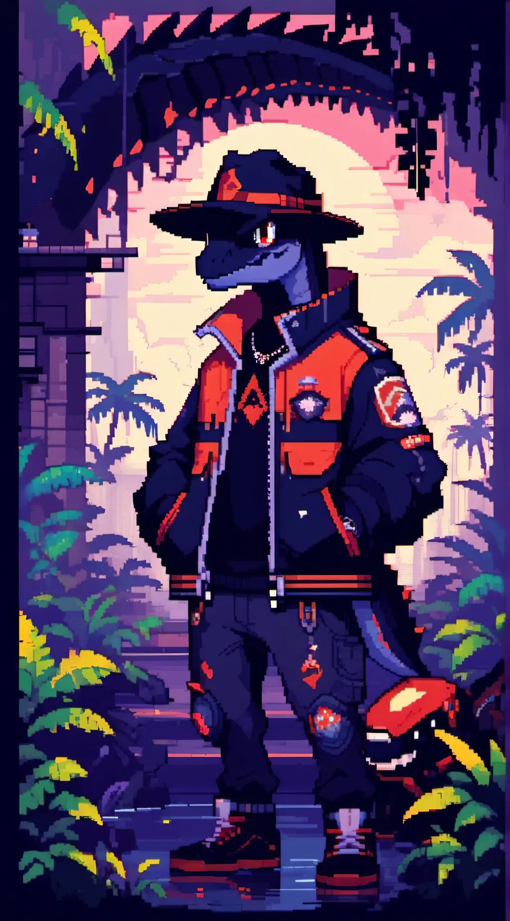 ai character: HH X JW  background