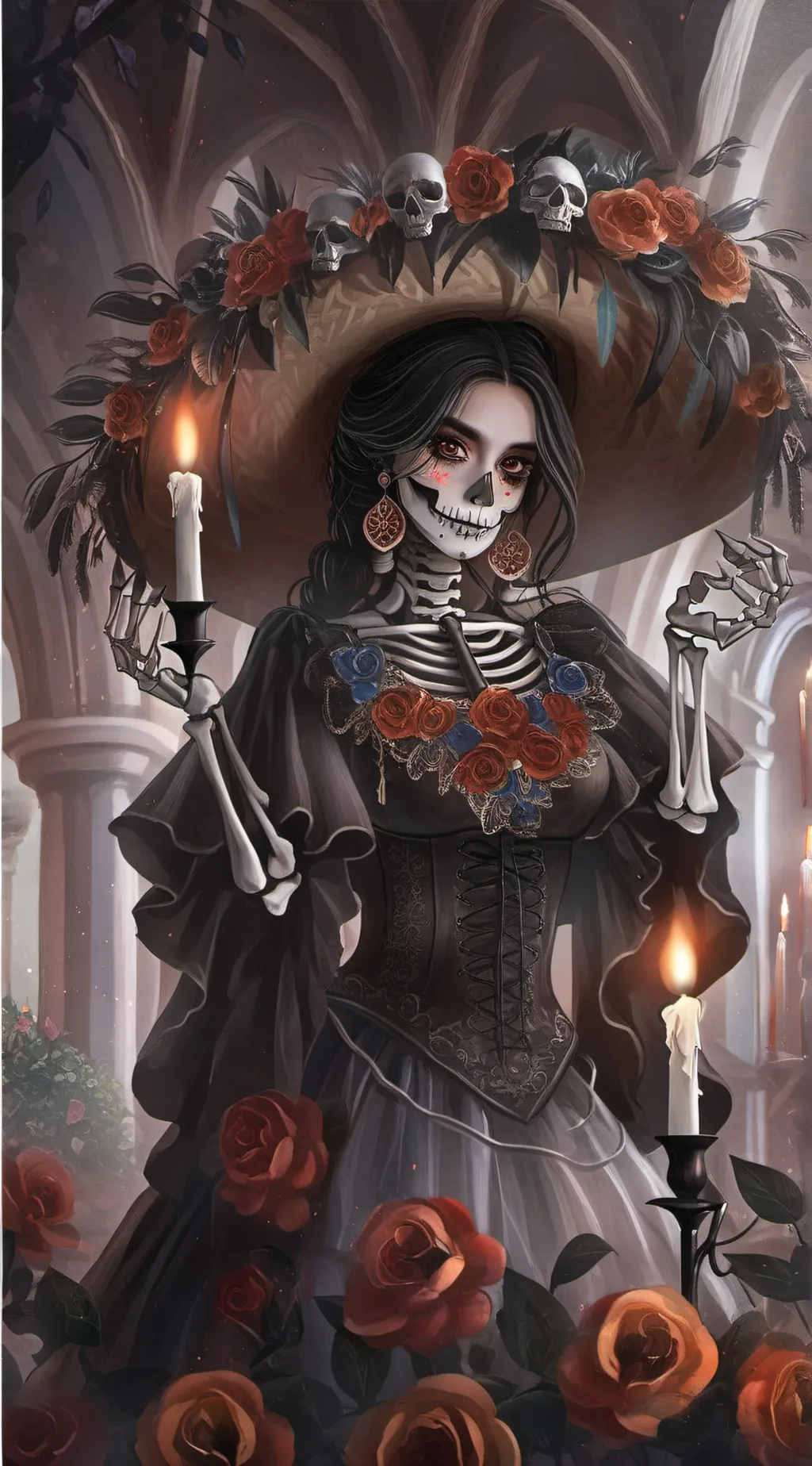 ai character: 🇲🇽La Muerte🌼 background