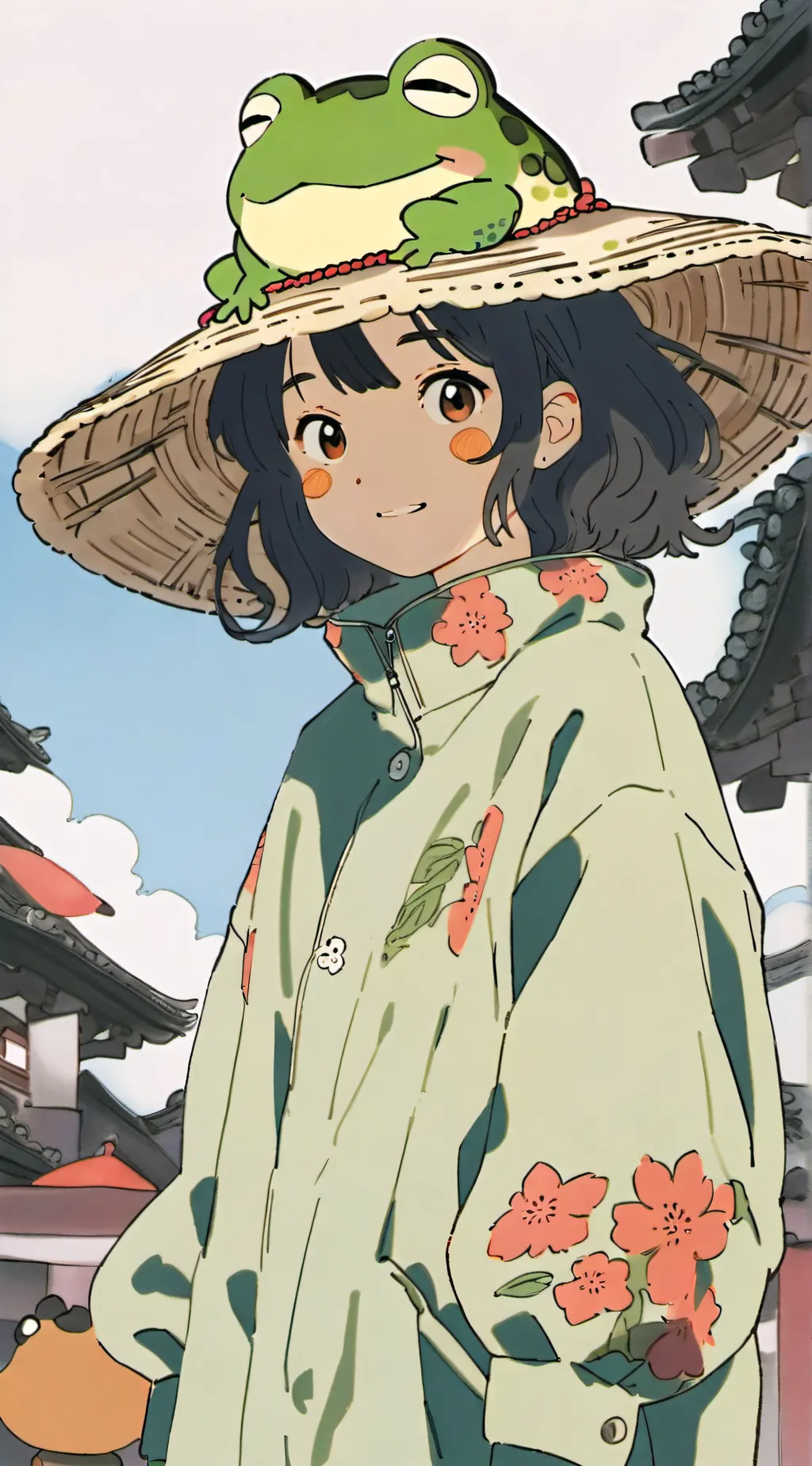 ai character: tsuyu(big) background
