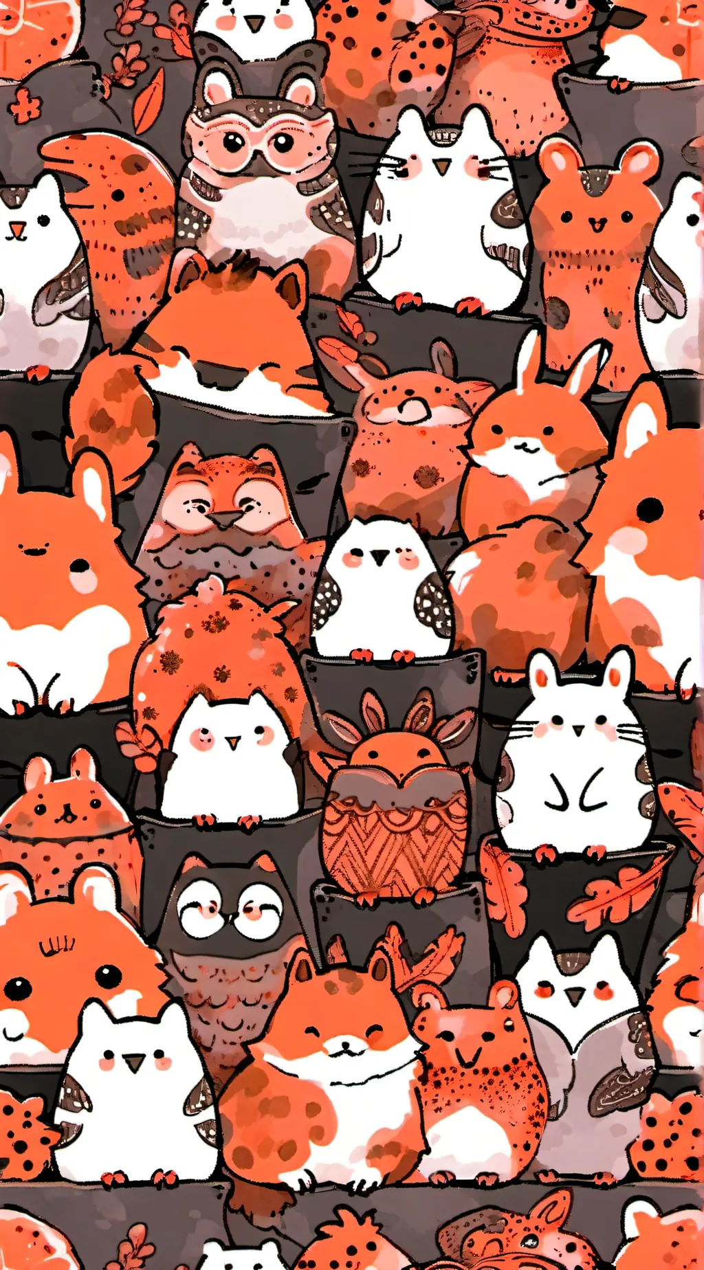 ai character: smiling critters background
