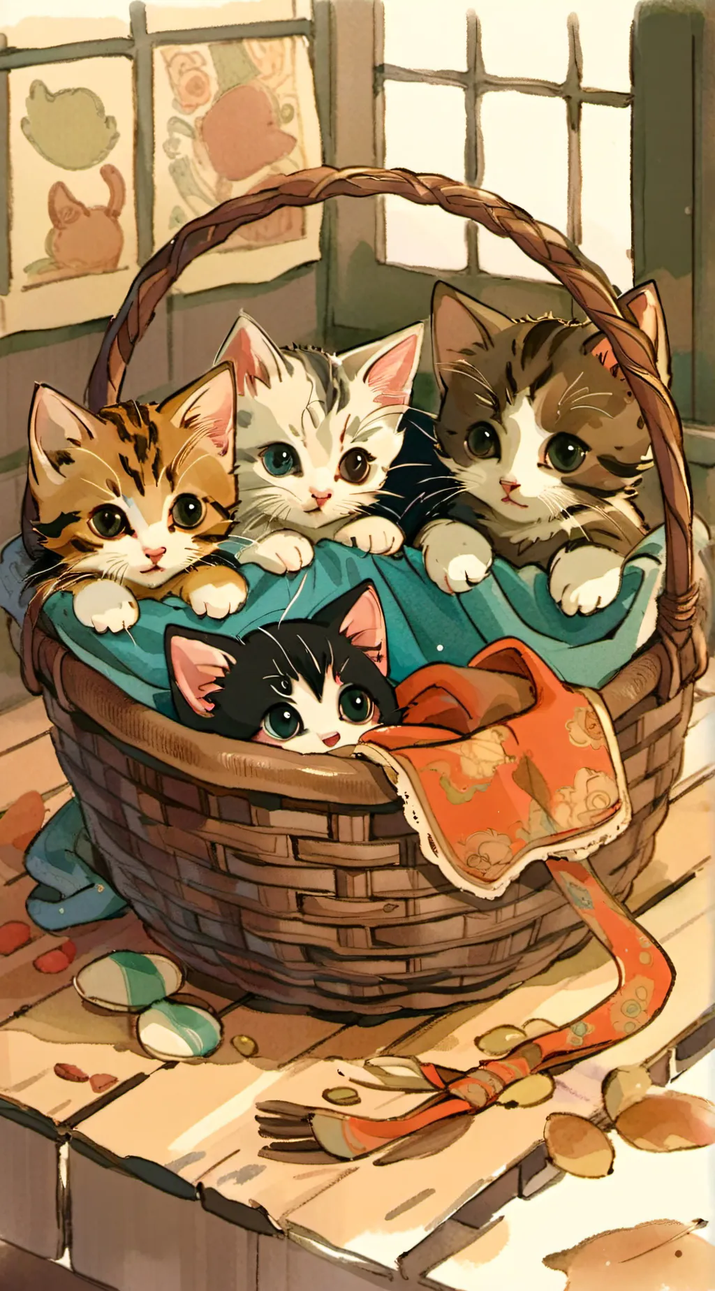 ai character: Kittens background