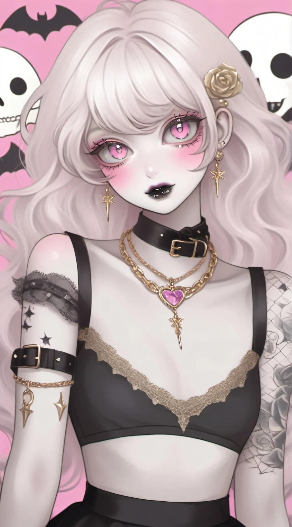 ai character: 🩷Draculaura🌸 background
