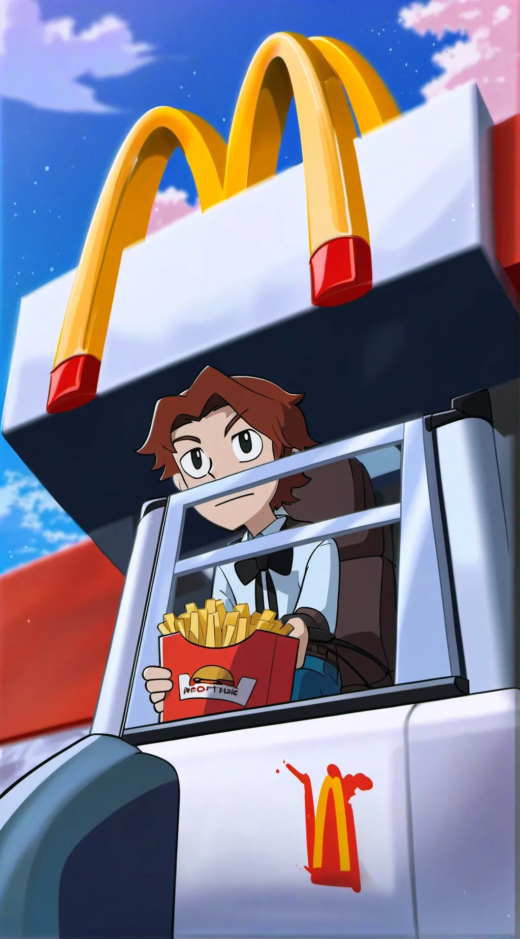 ai character: McDonald's guy background