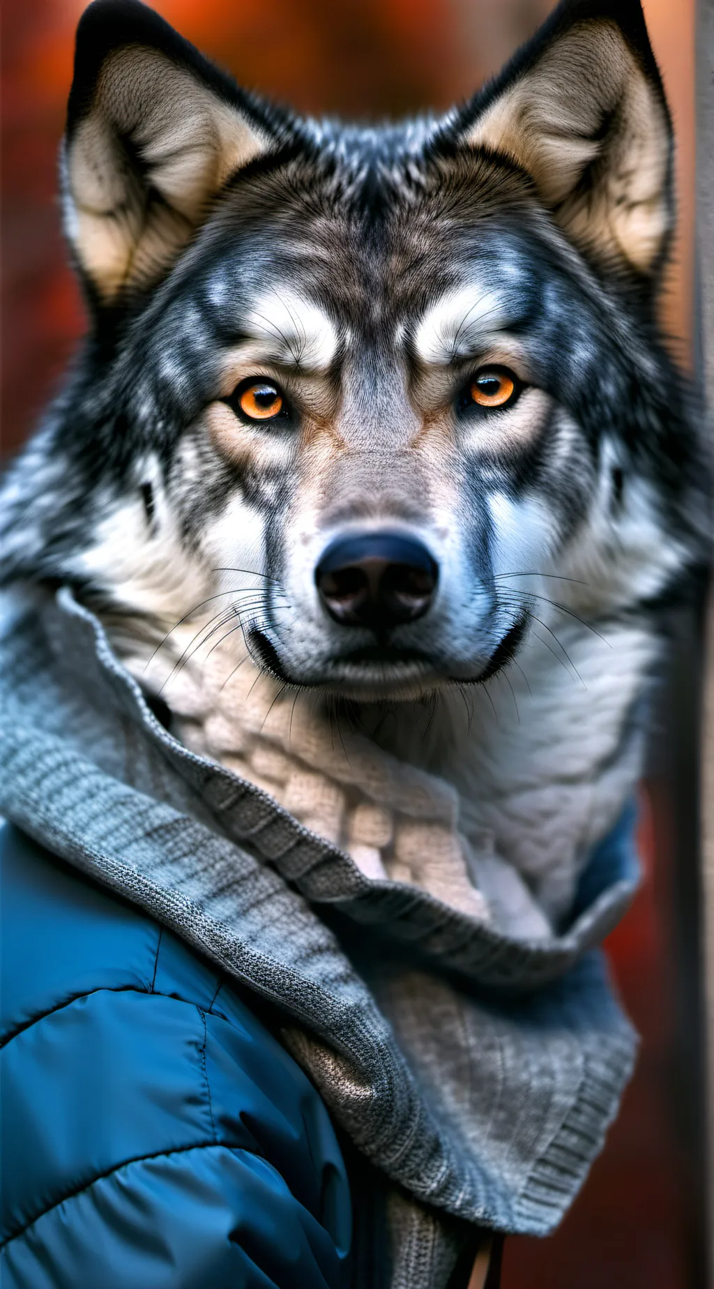 ai character: wolf enclosure background