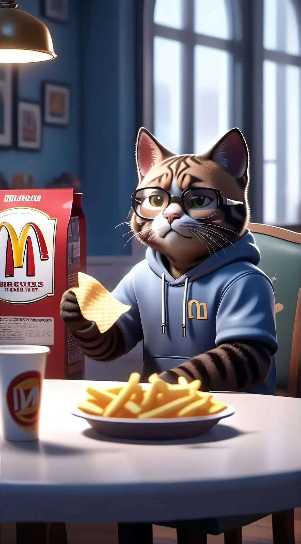 ai character: cat  background