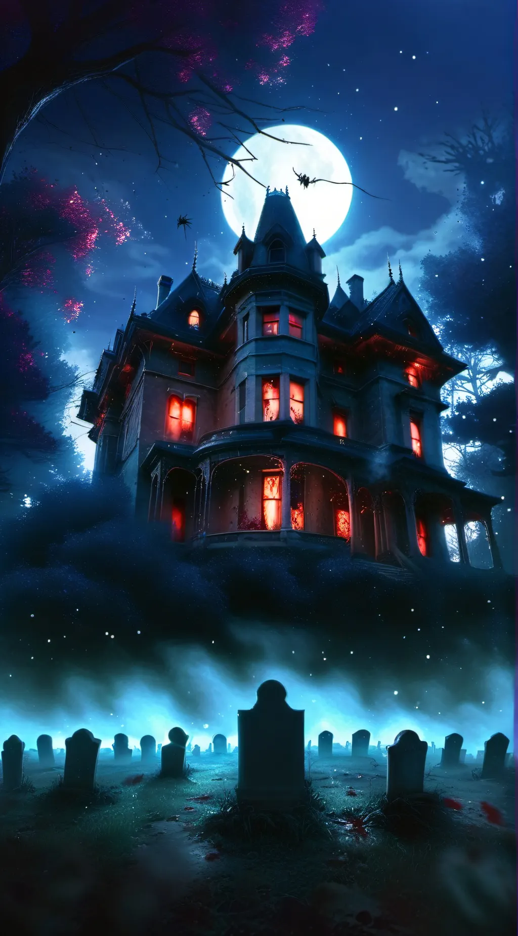 ai character: scary mansion background