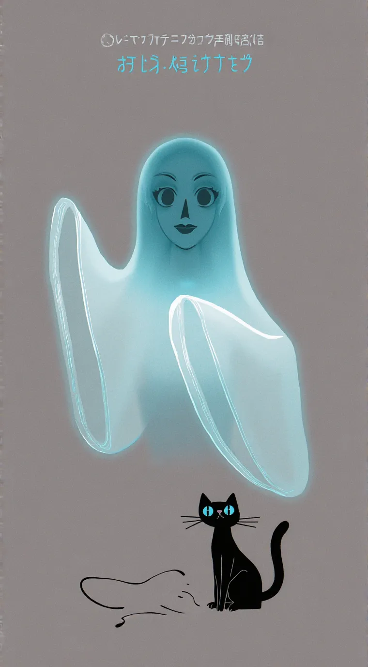 ai character: ghost and kitty background