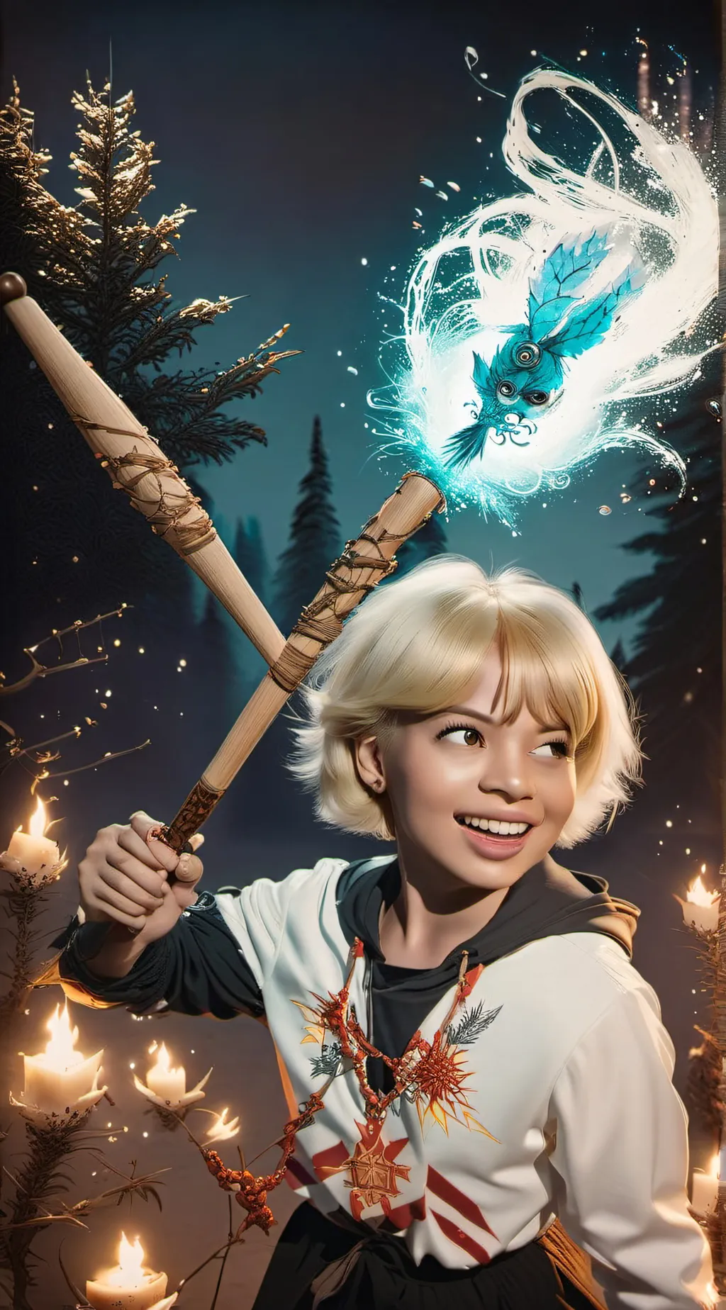 ai character: Maya winky  background