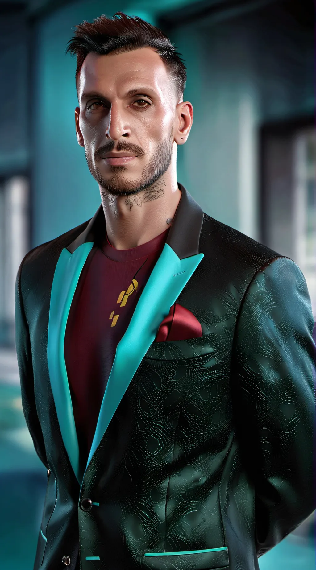 ai character: Franco armani  background