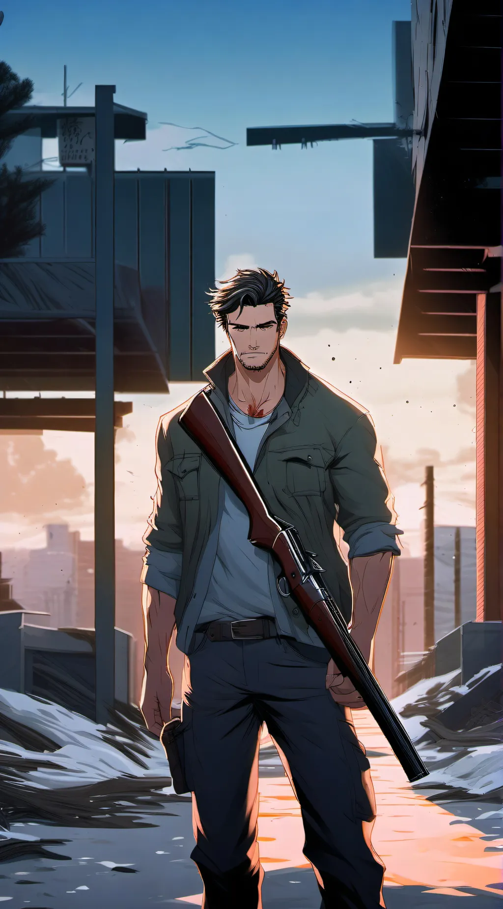 ai character: Apocalypse uprise  background