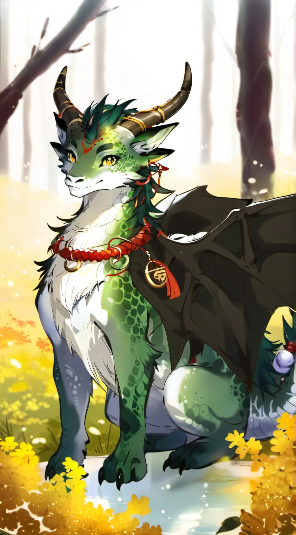 ai character: Emerald background