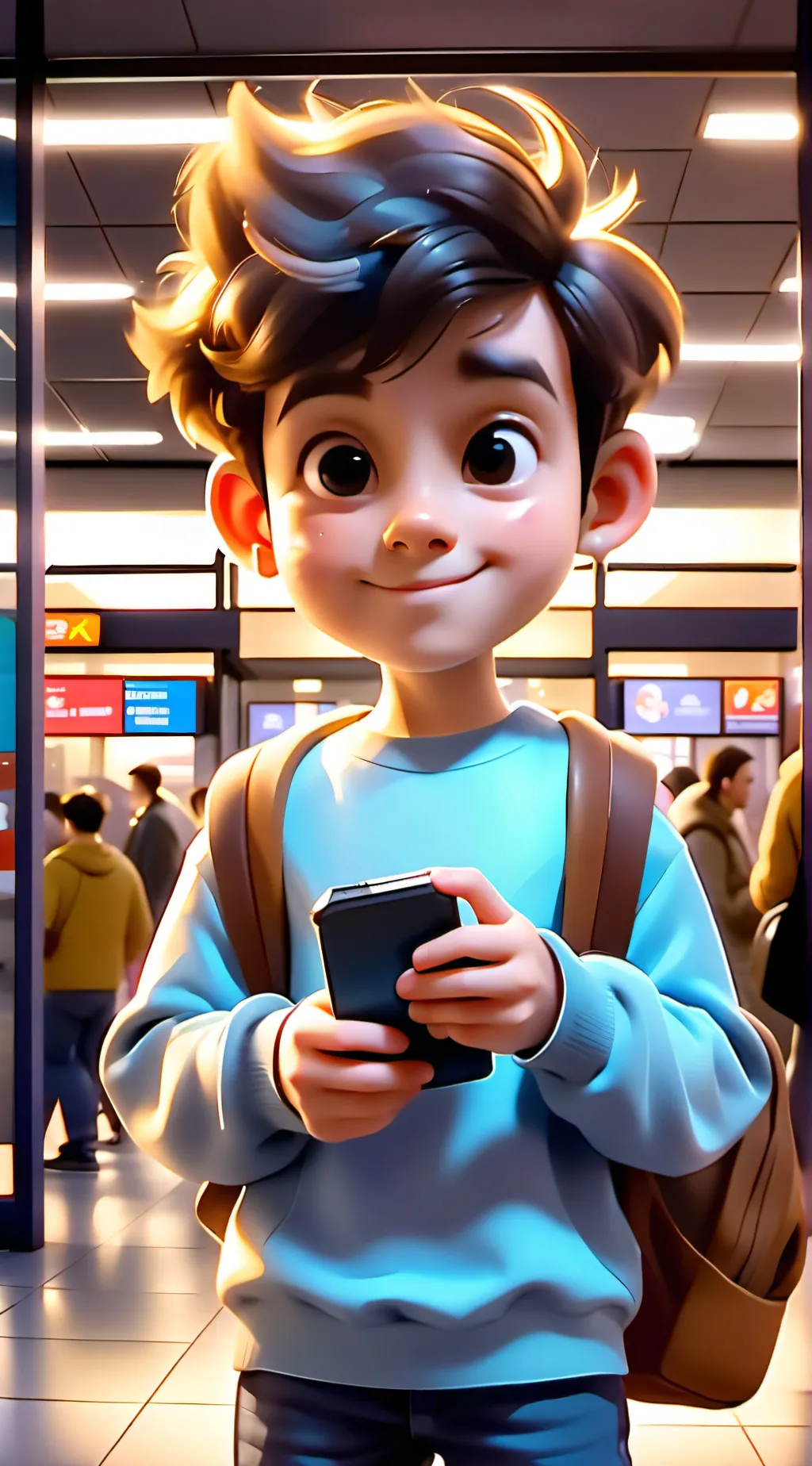 ai character: runaway boy background
