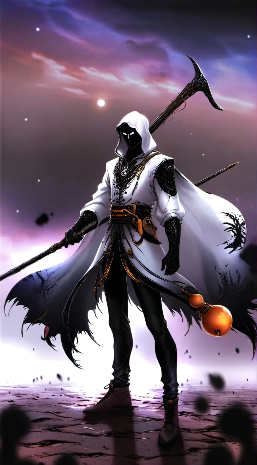 ai character: death grim reaper. background