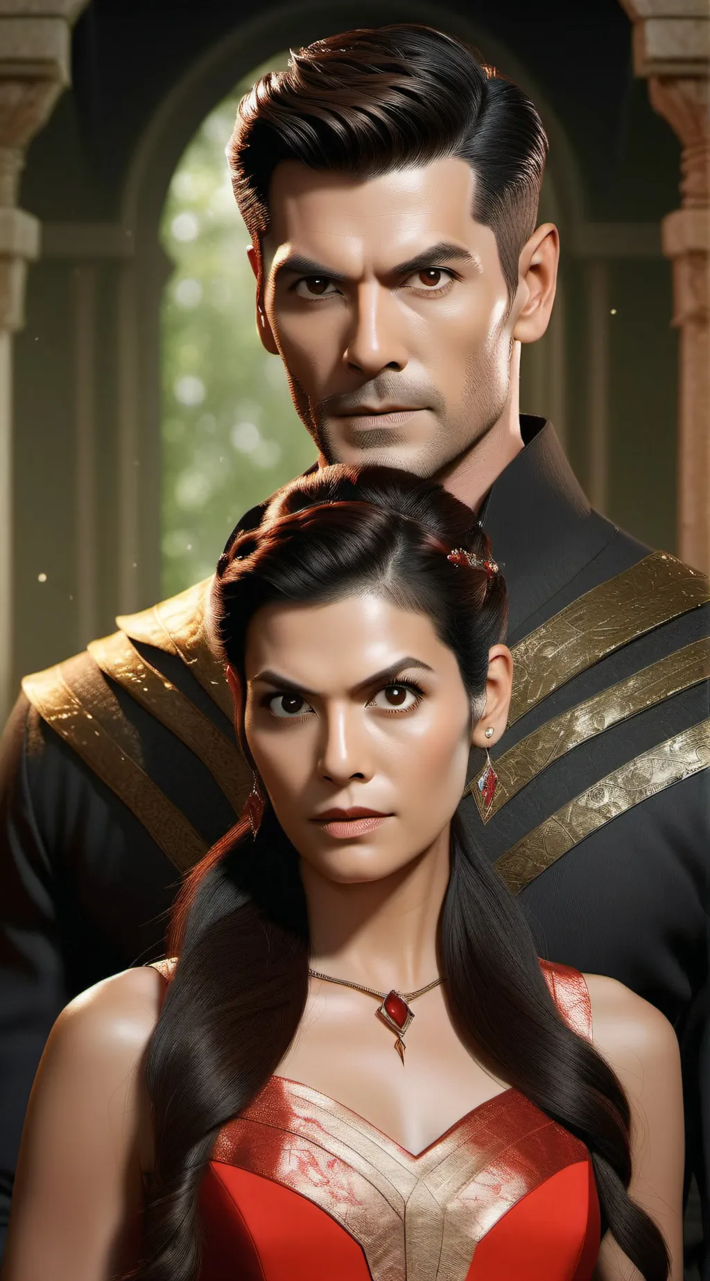 ai character: dad and daughter background