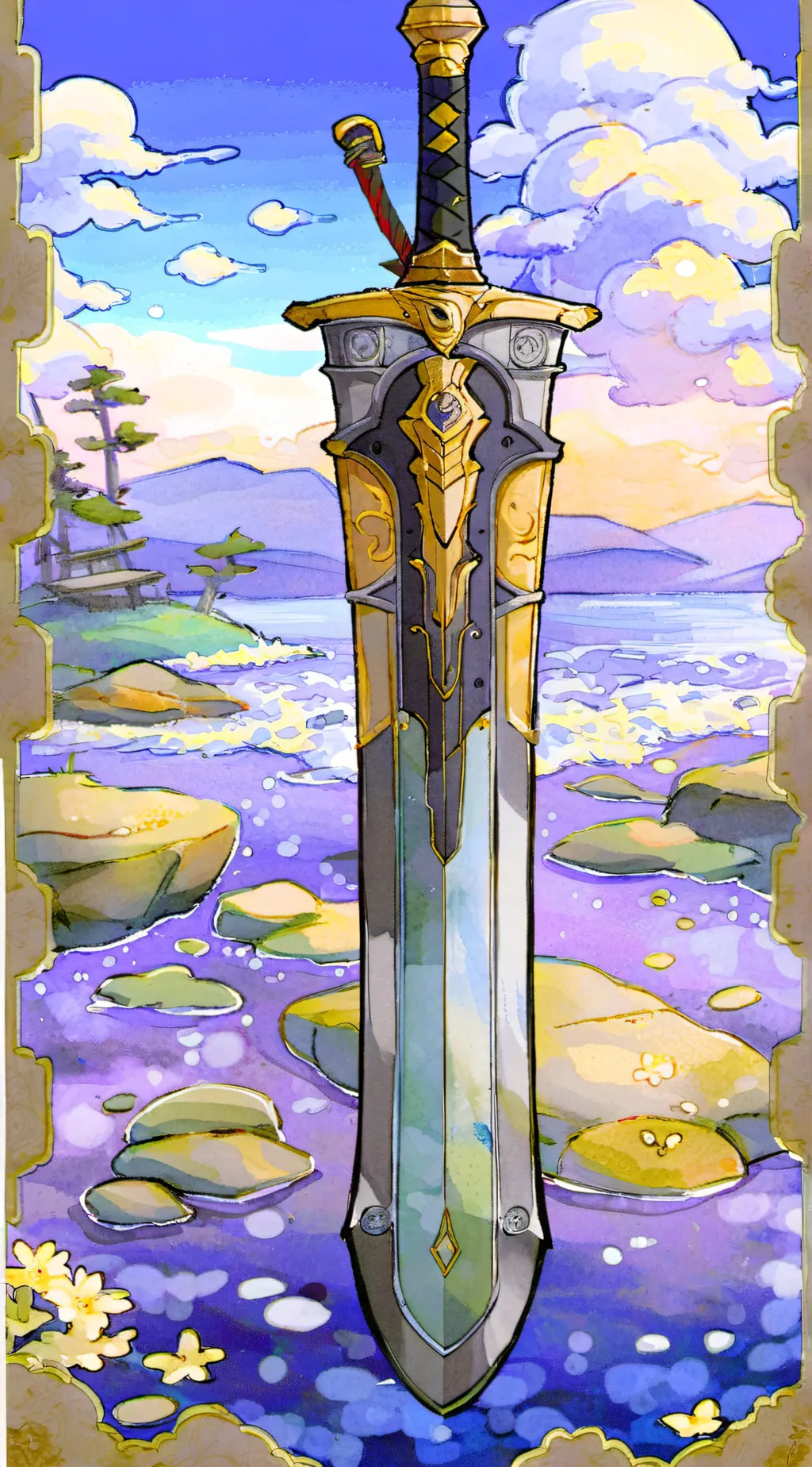 ai character: legendary Sword background