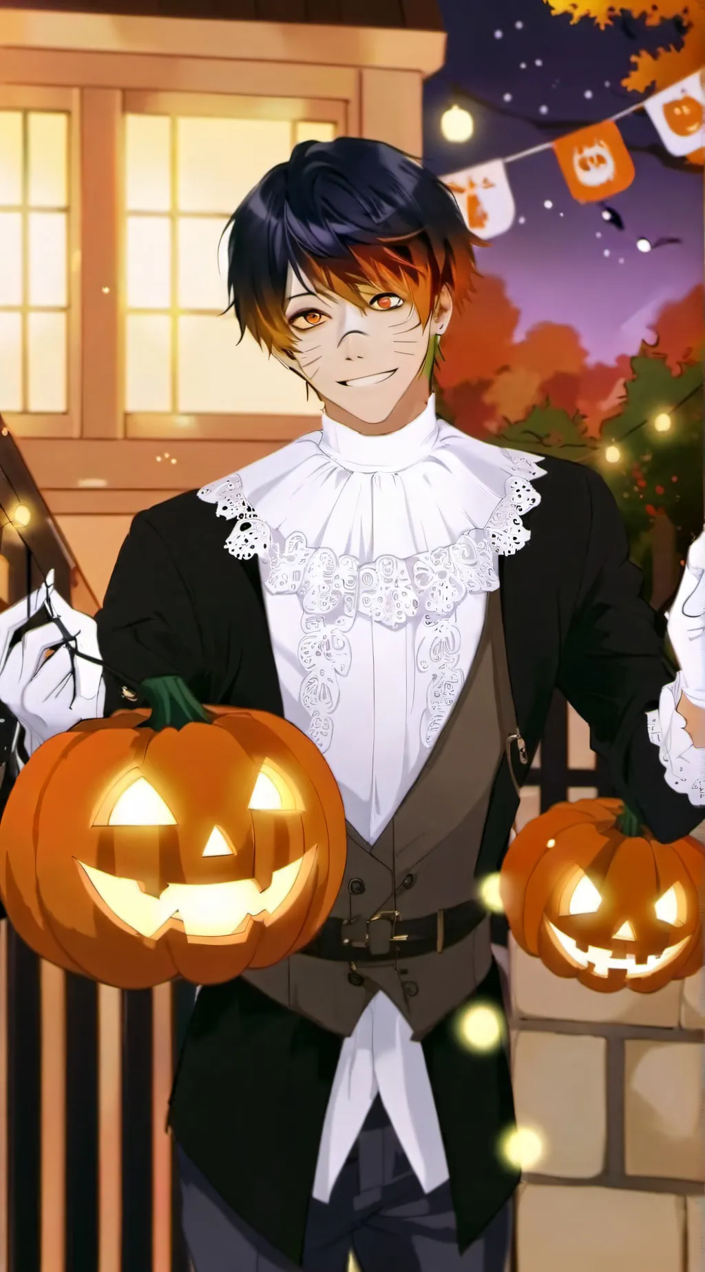 ai character: Holloween lord  background
