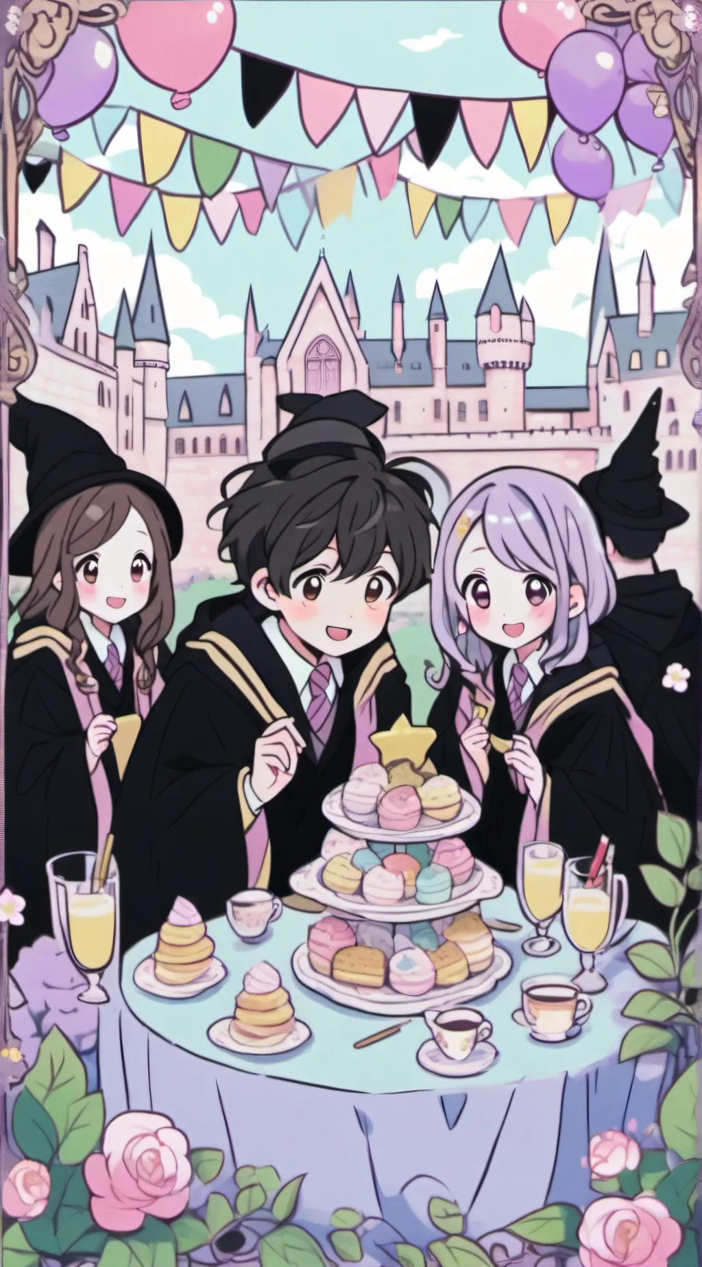 ai character: Hogwarts party 🥳 background