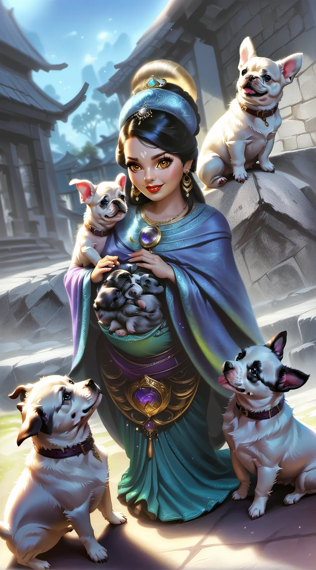 ai character: Mama dog background