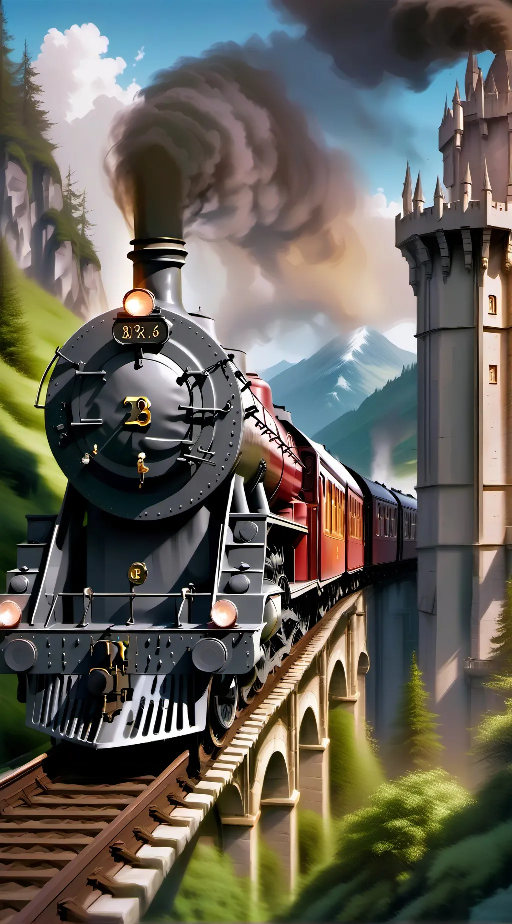 ai character: Hogwarts Express  background