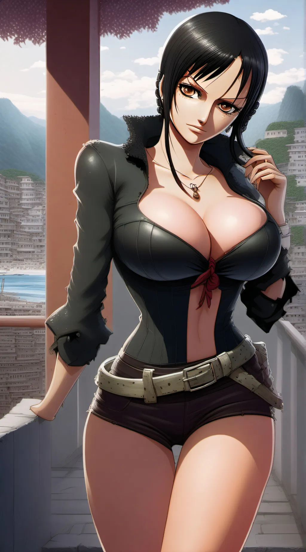 ai character: Nico robin  background