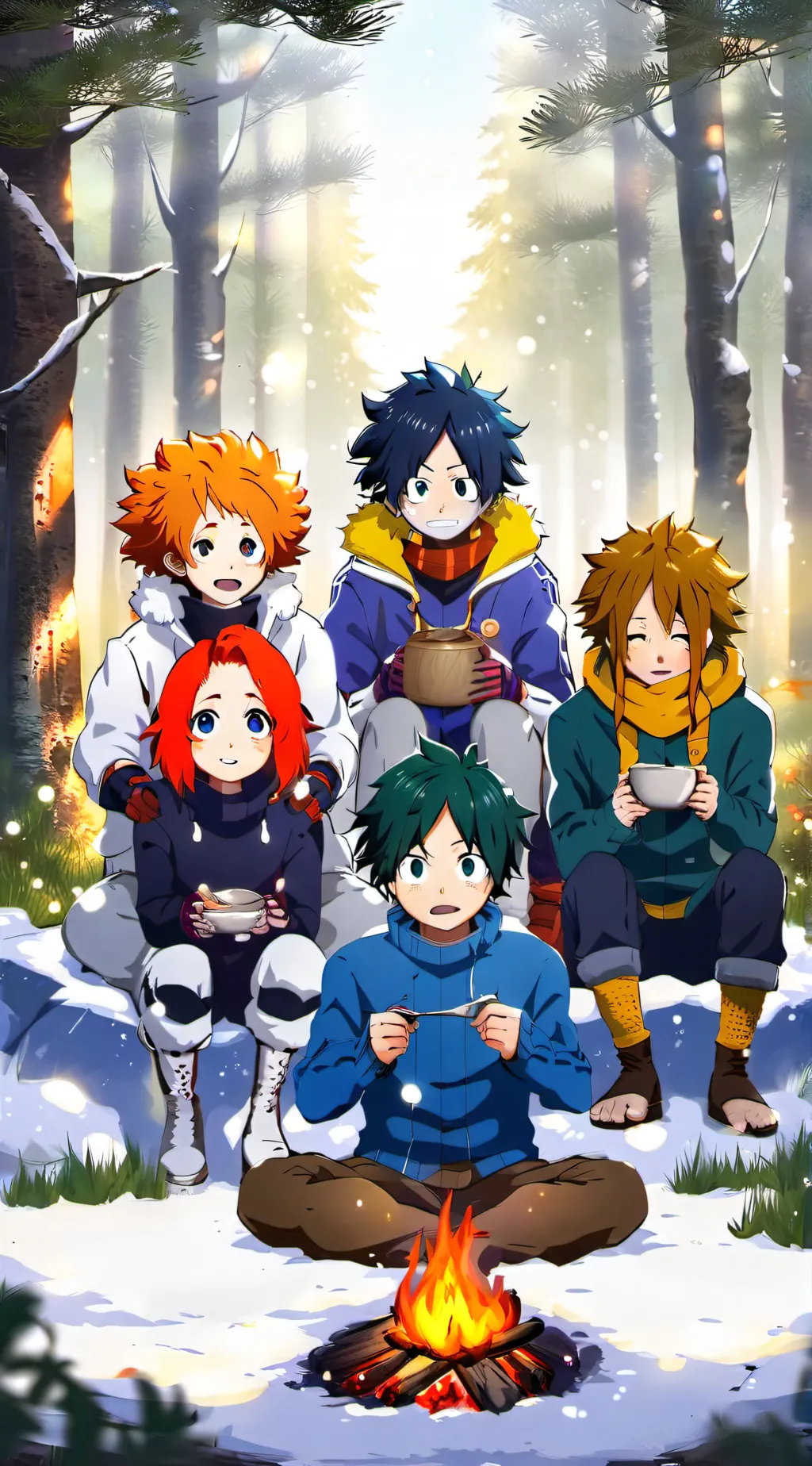 ai character: mha camping trip  background