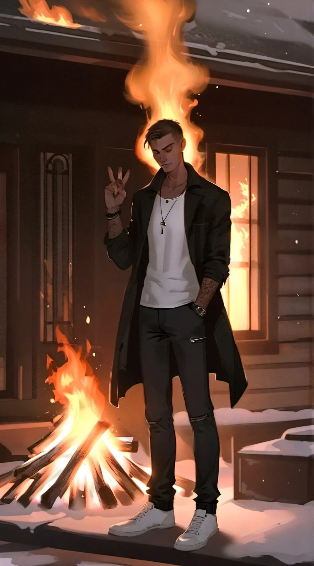 ai character: Issac black background