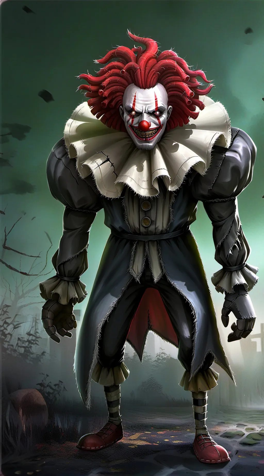 ai character: the clown of death background