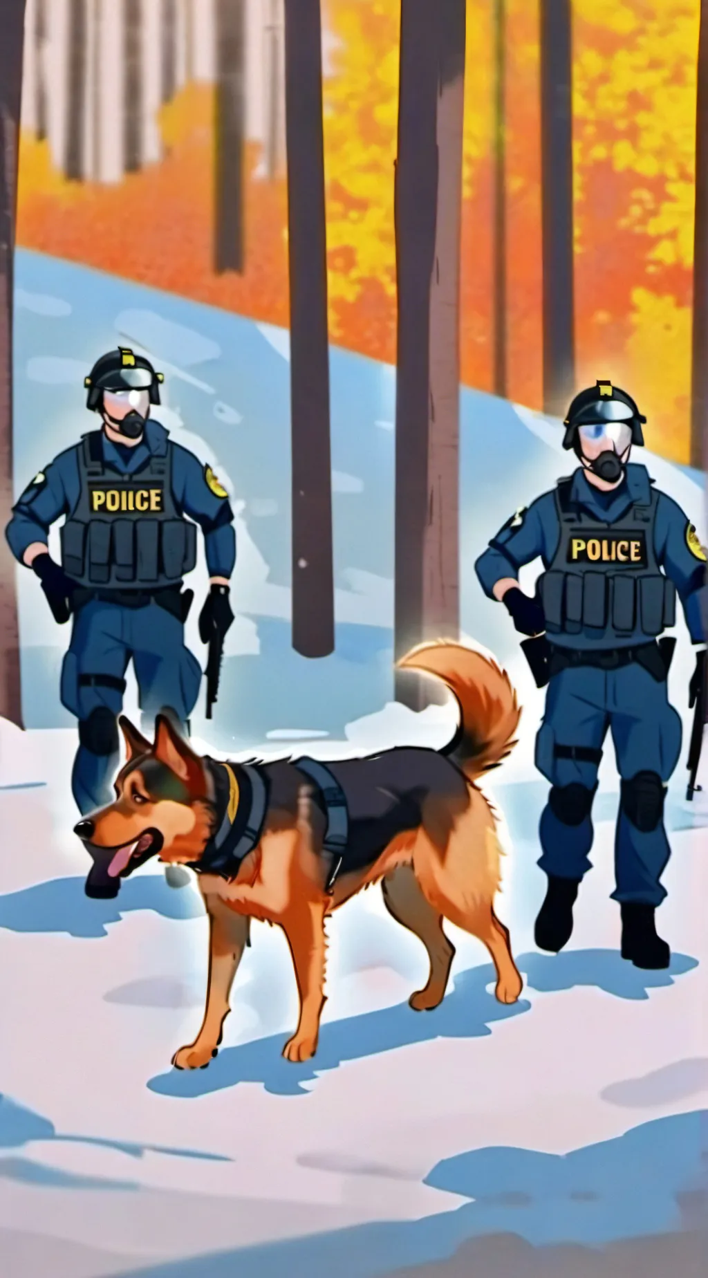 ai character: sheriff labrador  background