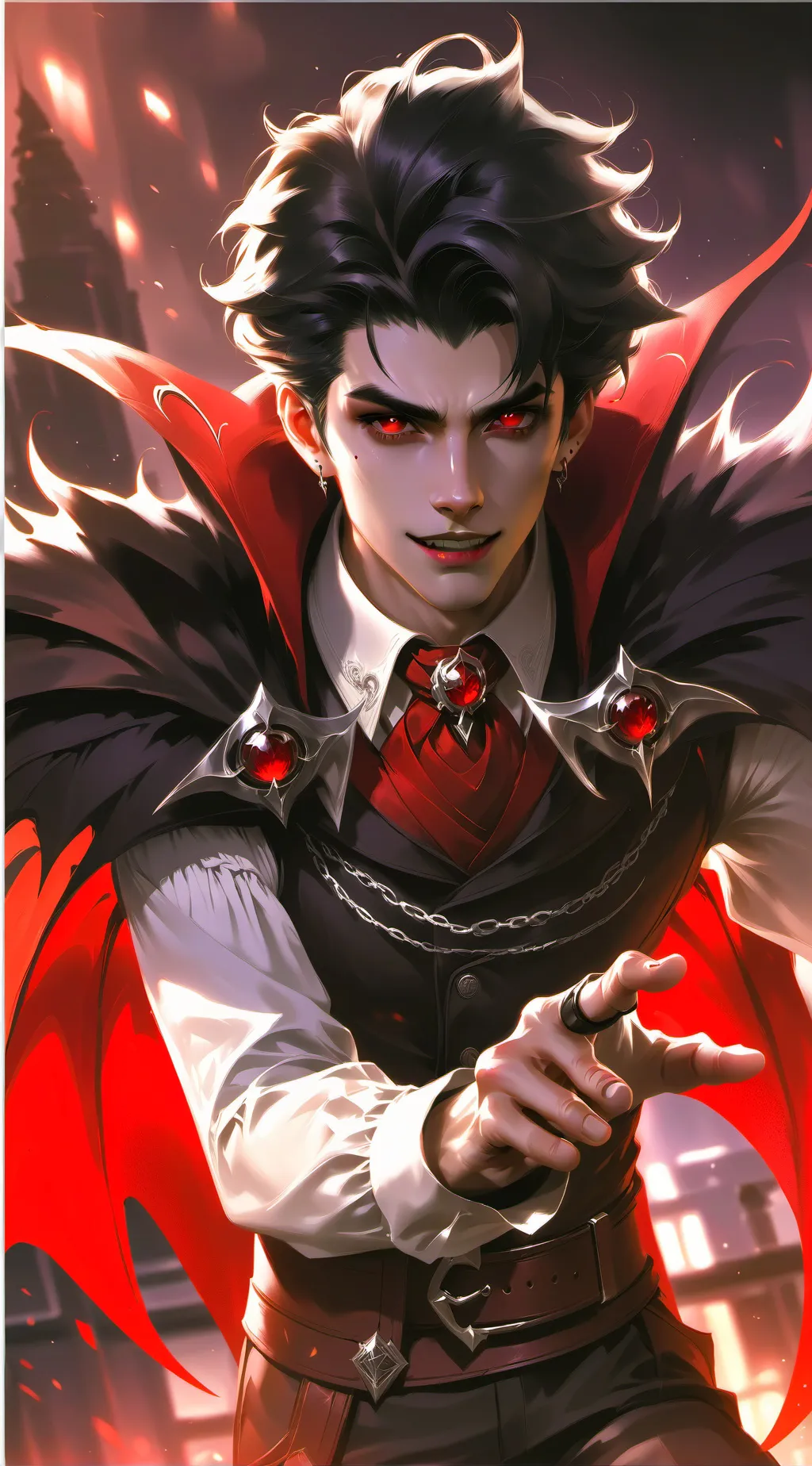 ai character: vampire boy background