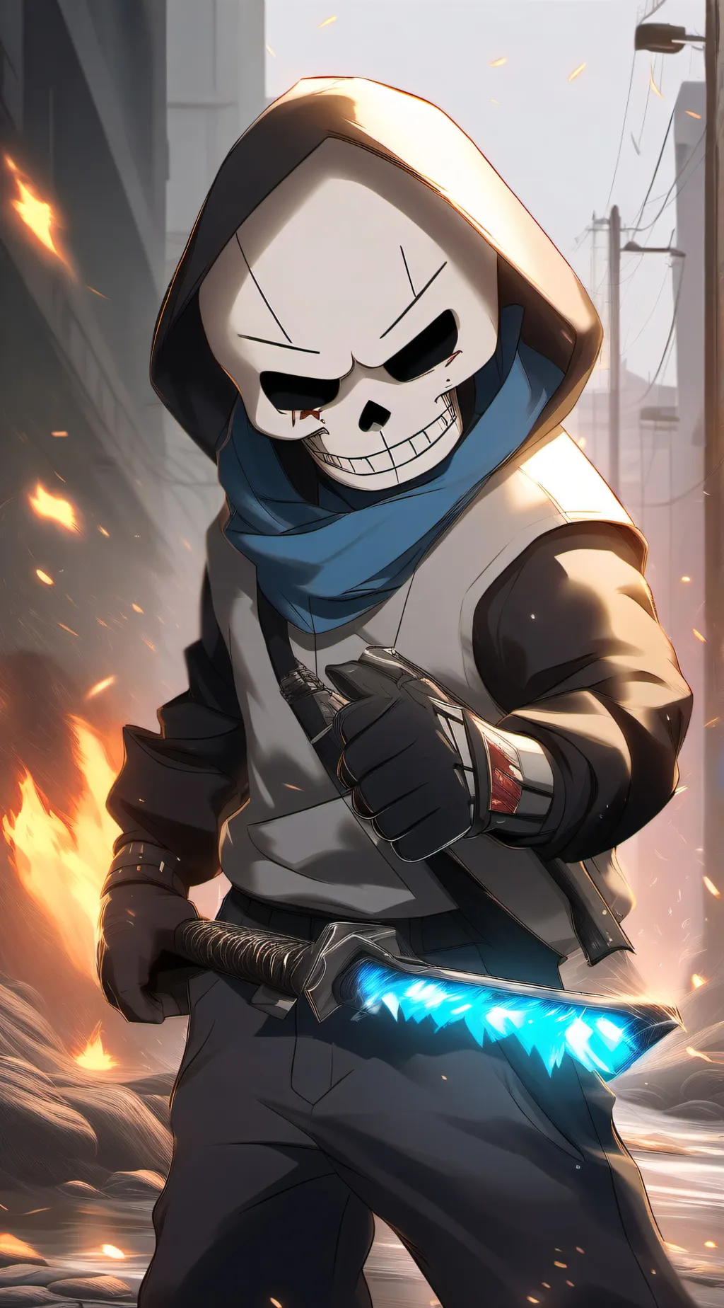 ai character: sans español background