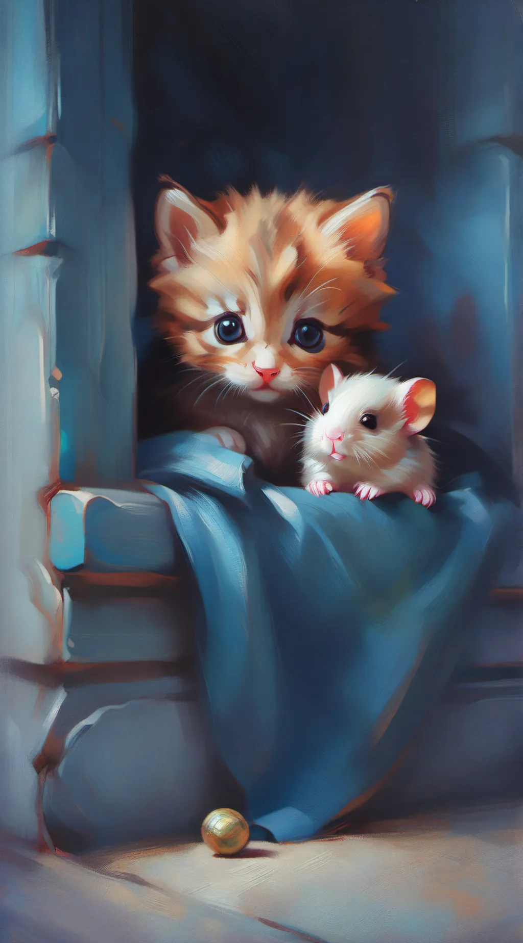 ai character: kitten and hamster background