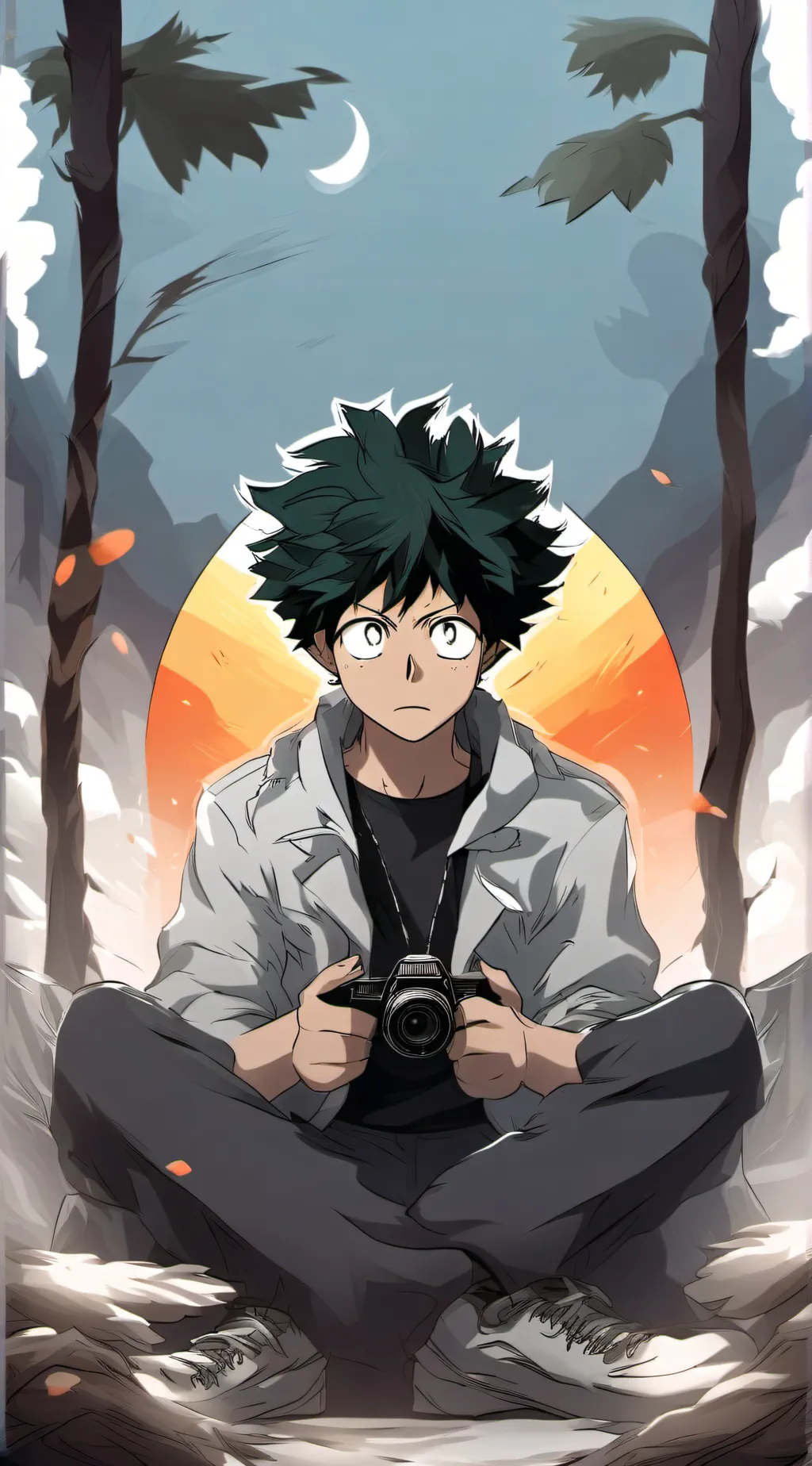 ai character: baku deku kid background