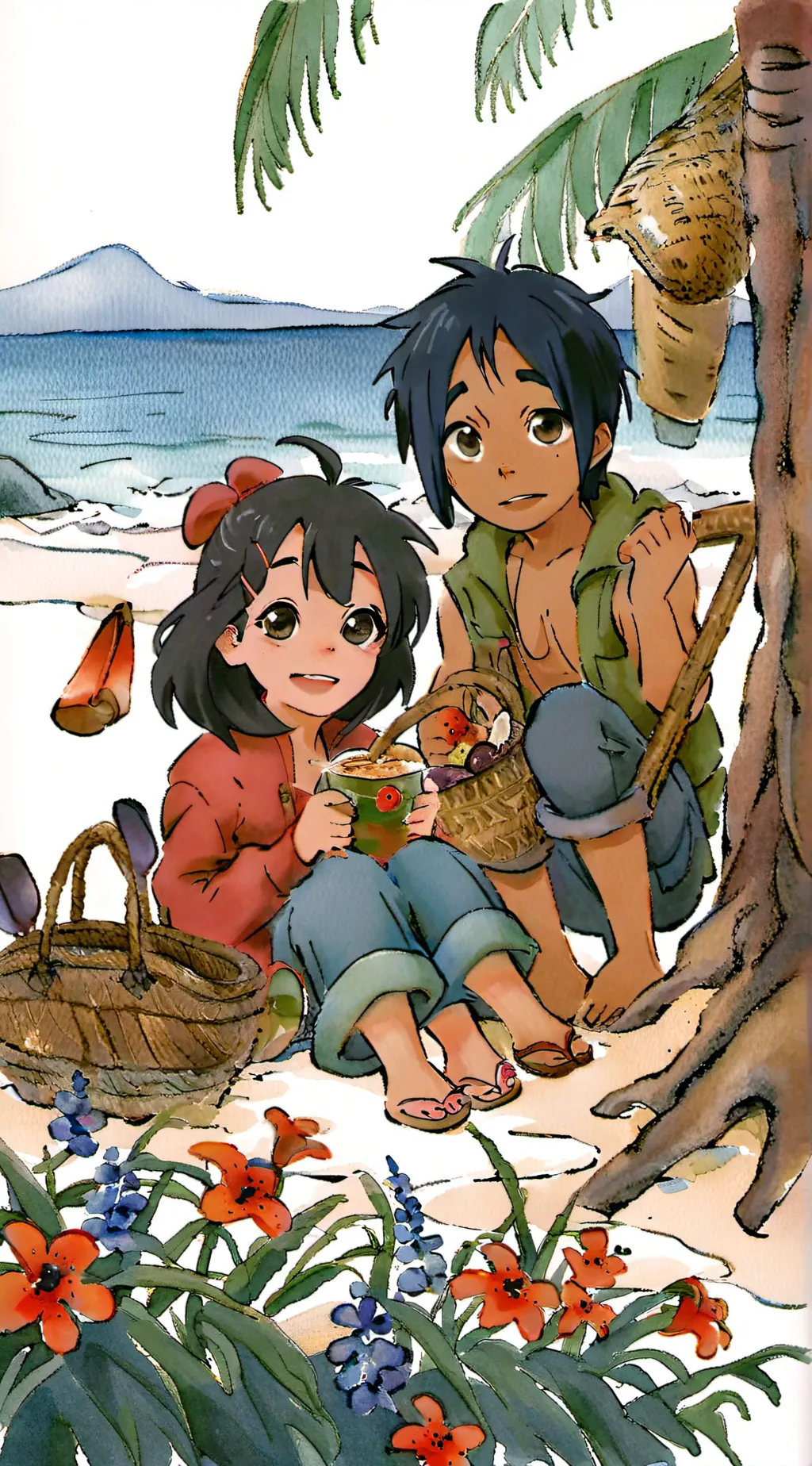 ai character: Lilo makes afriend background