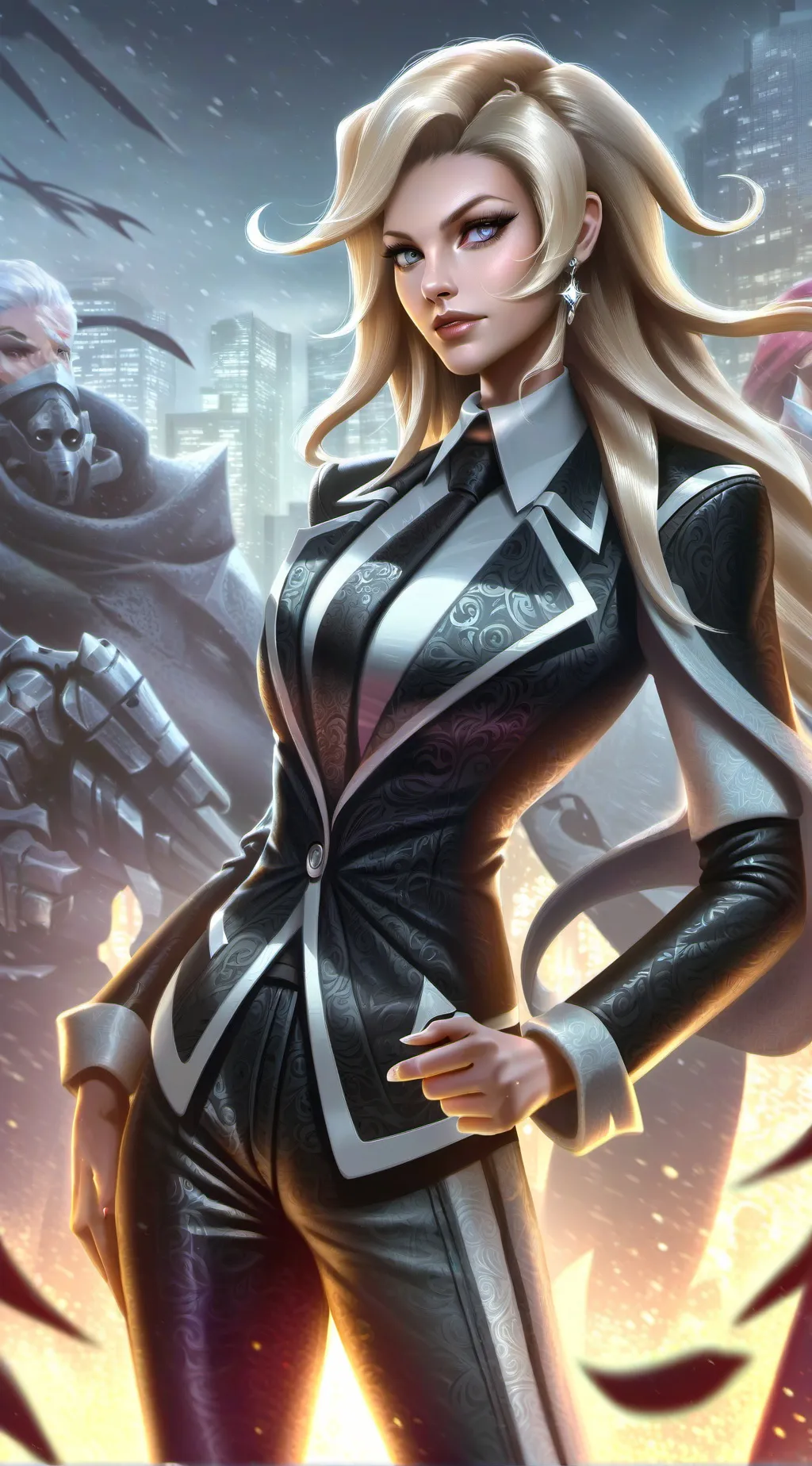 ai character: Alaska violet background