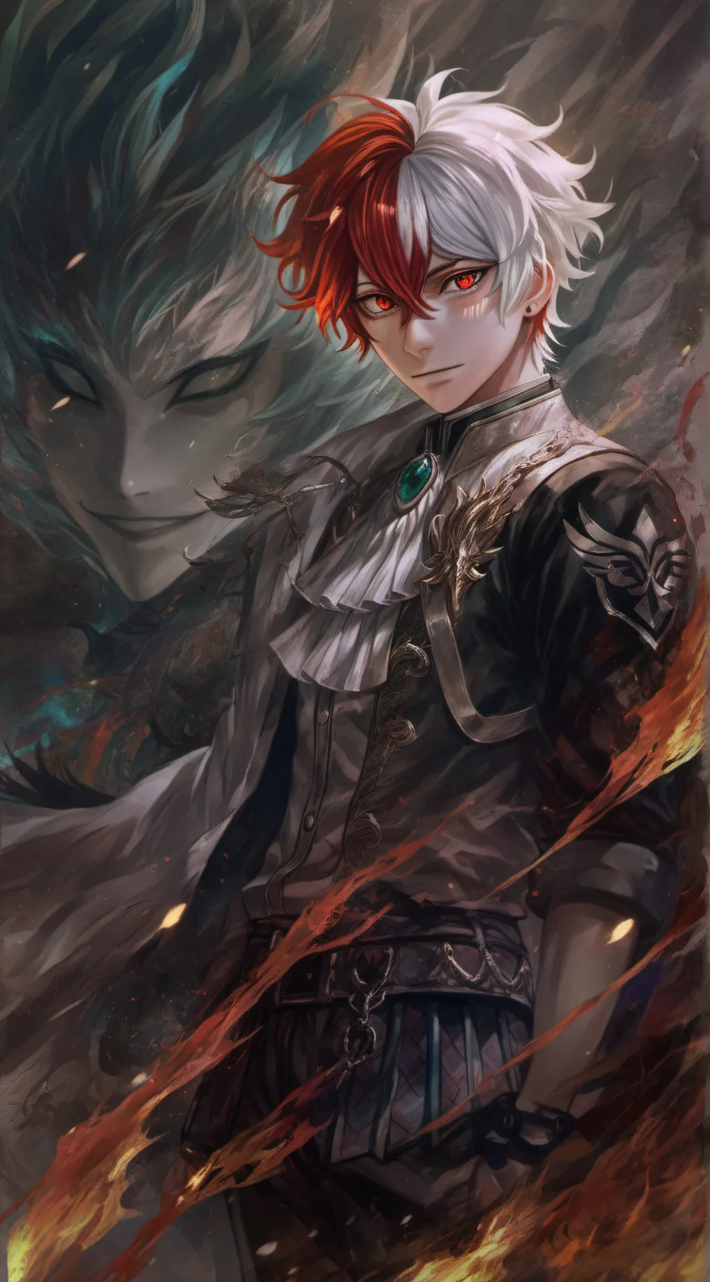 ai character: ❄️shoto todoroki🔥 background