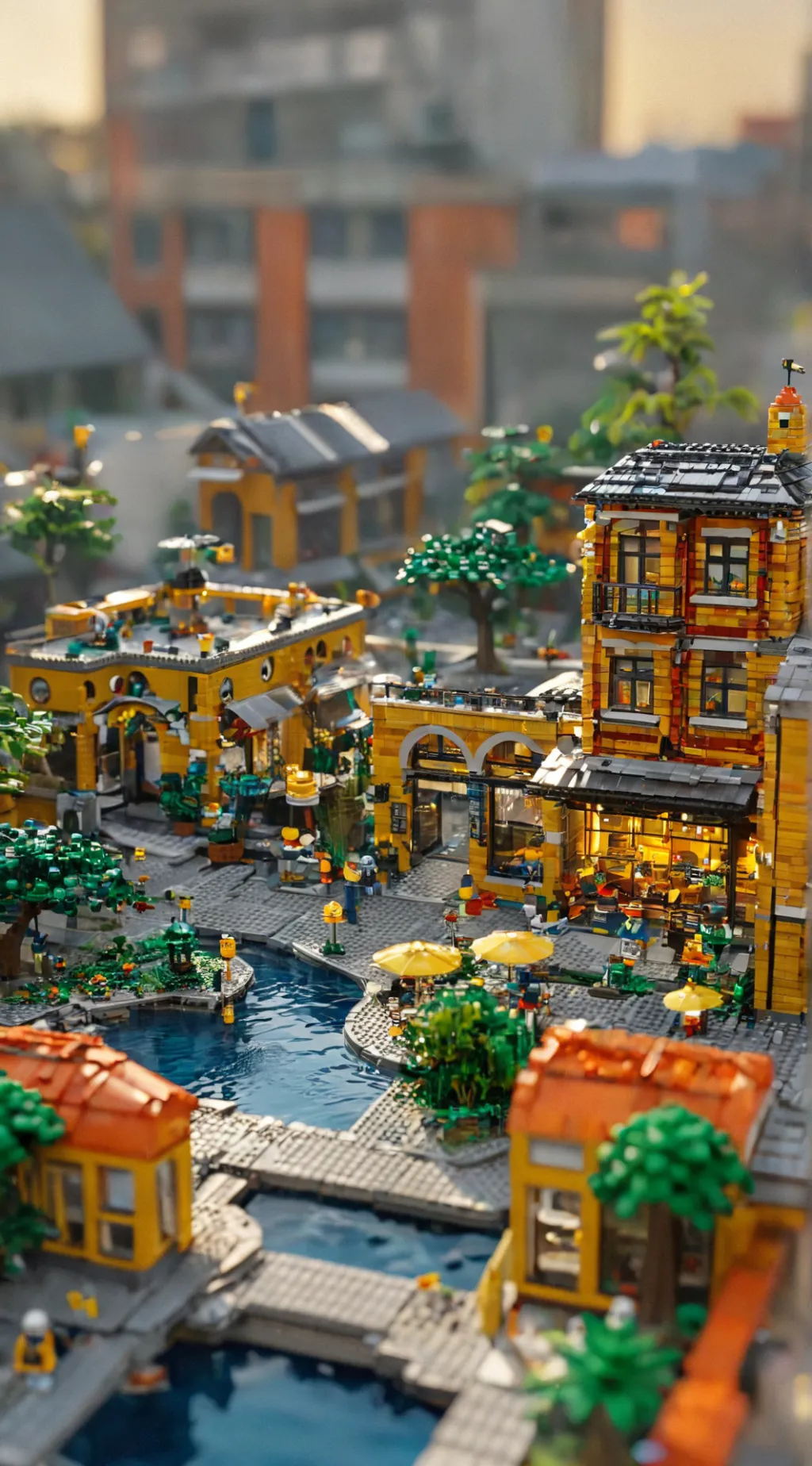 ai character: Lego city  background