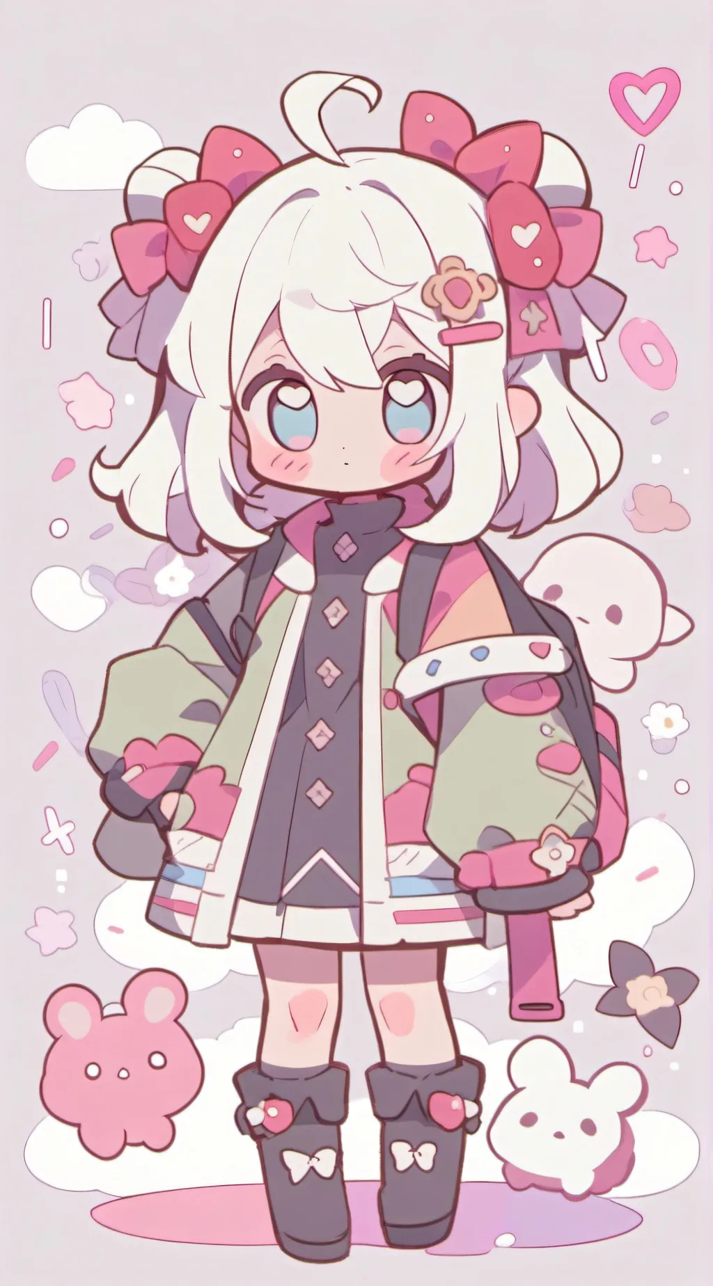 ai character: Smiling critters  background