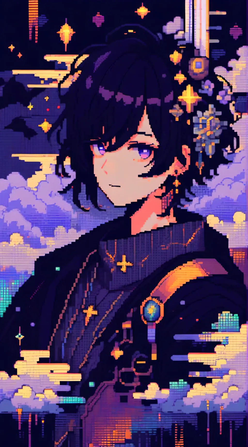 ai character: Durple background