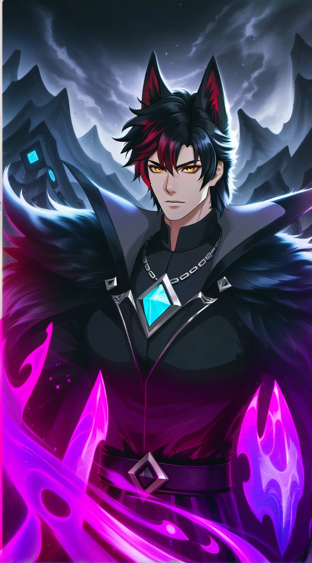 ai character: Gray background