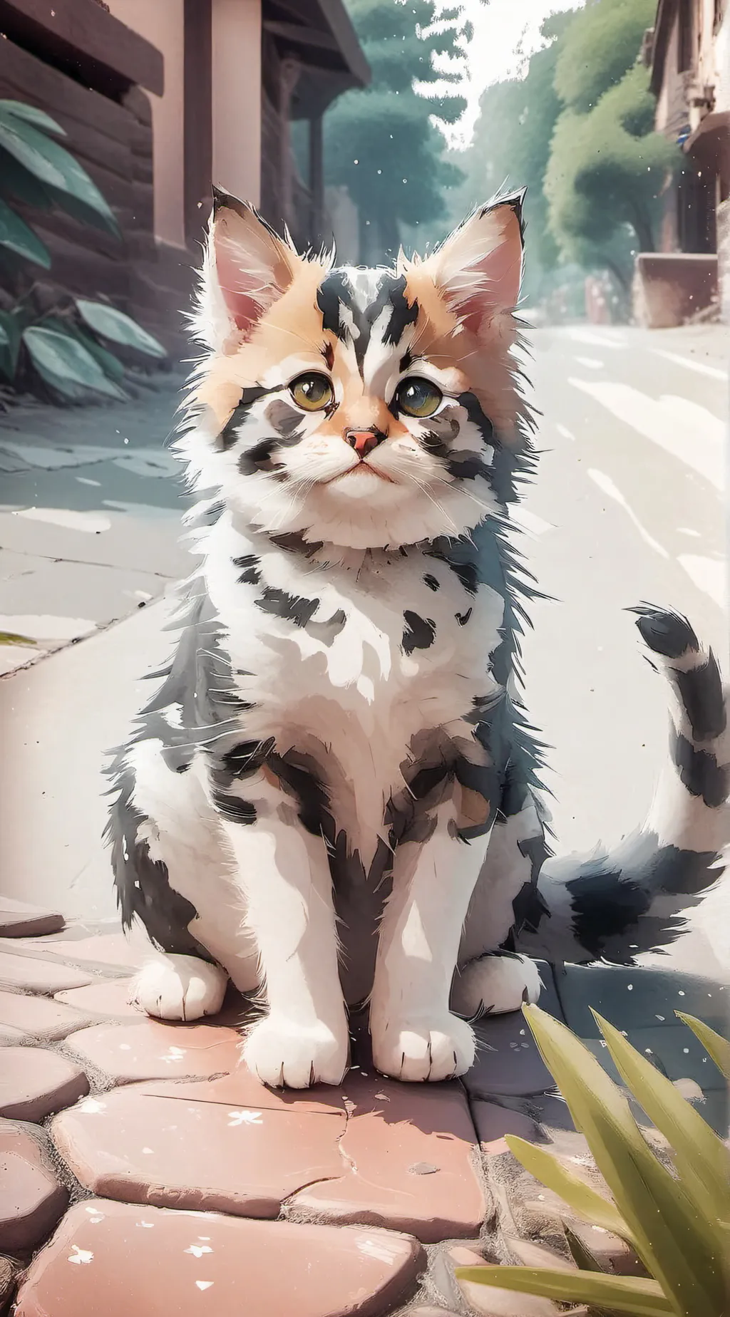 ai character: STRAY KITTEN background