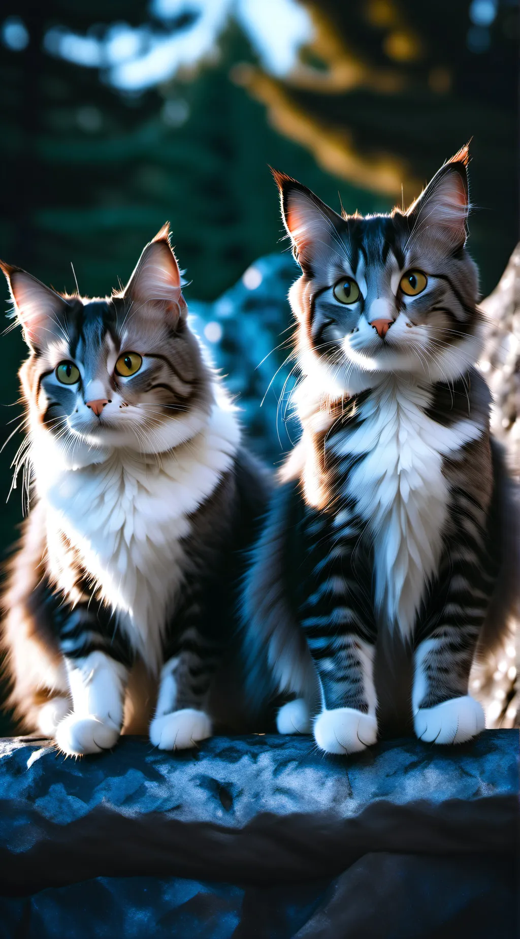 ai character: 4 kittens + mama  background