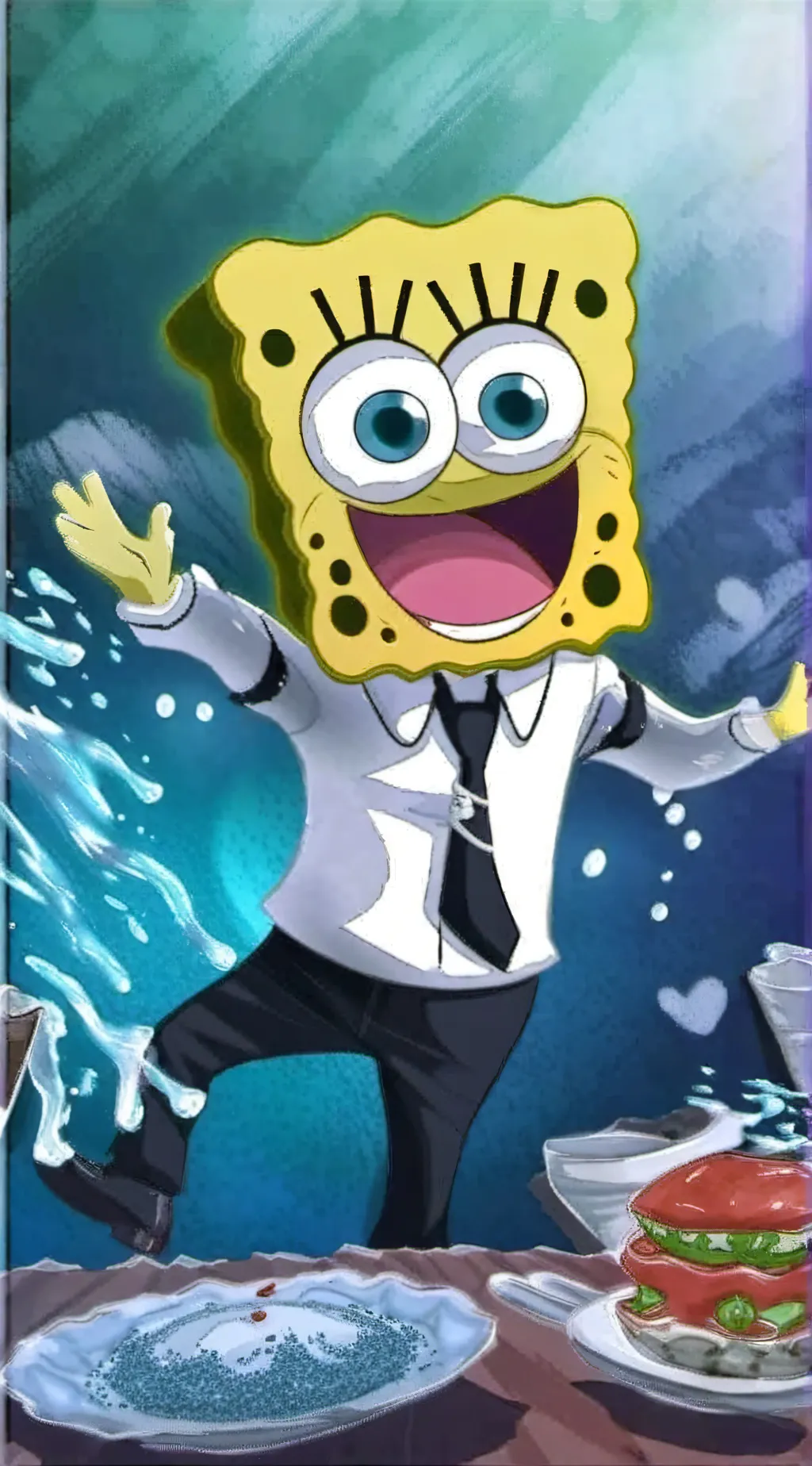 ai character: bob esponja background