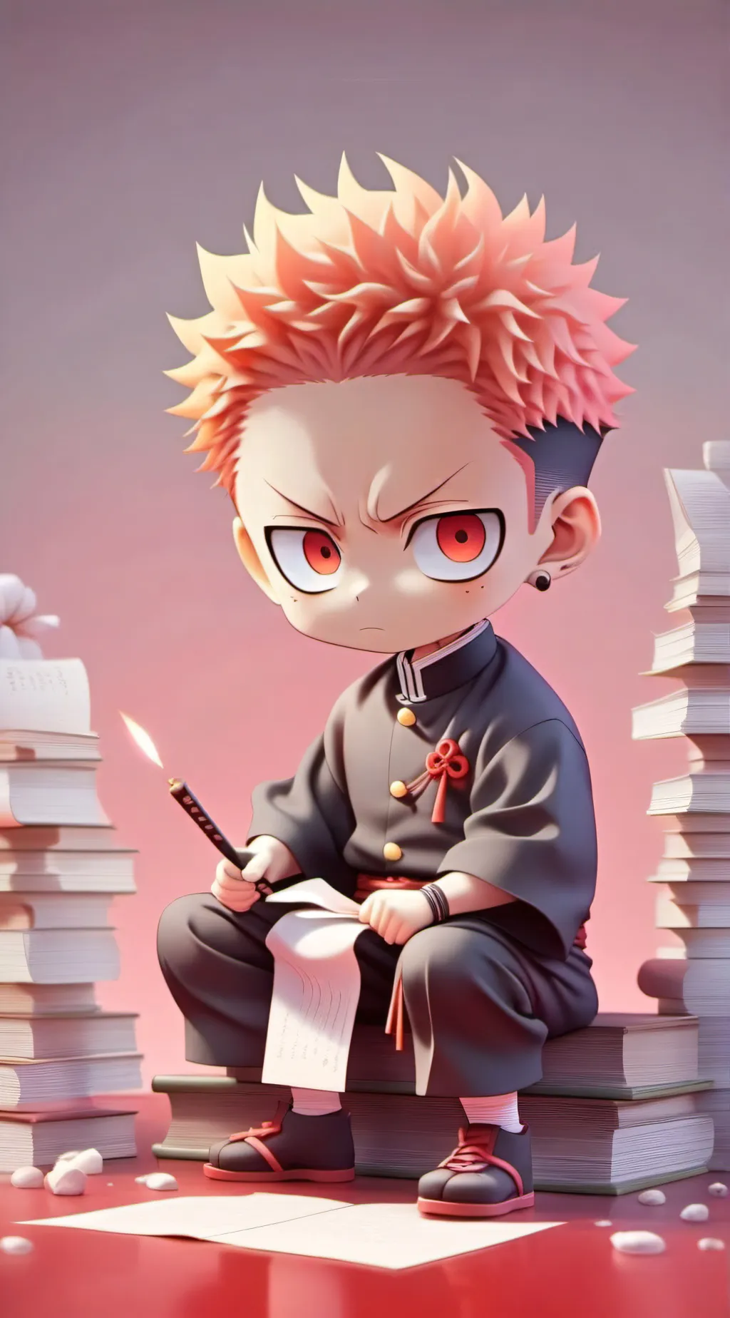 ai character: kny and jjk background