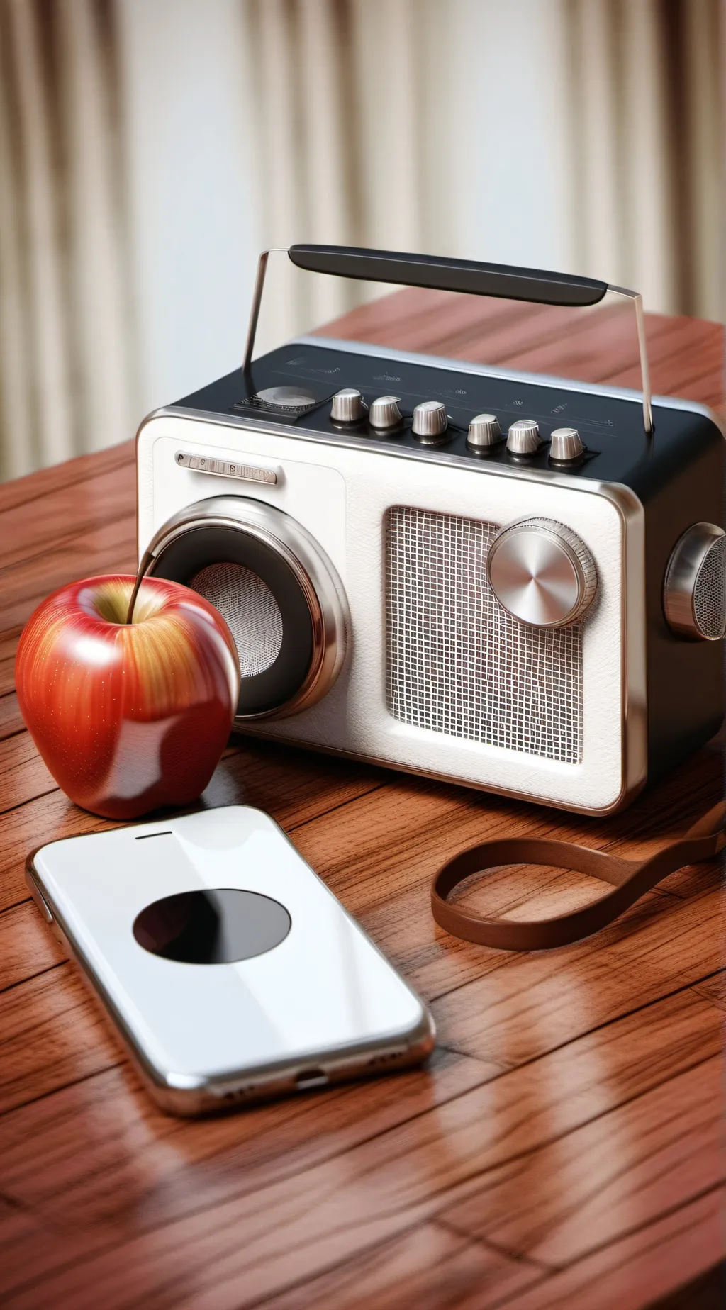 ai character: RadioApple  background